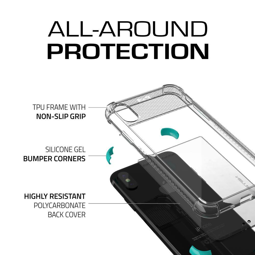 Ghostek Ultra Slim iPhone X Case with Shock Absorption & Supports Wireless Charging | Covert 2 Series Enhanced Unique Diamond Grip | Teal