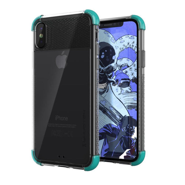 Ghostek Ultra Slim iPhone X Case with Shock Absorption & Supports Wireless Charging | Covert 2 Series Enhanced Unique Diamond Grip | Teal
