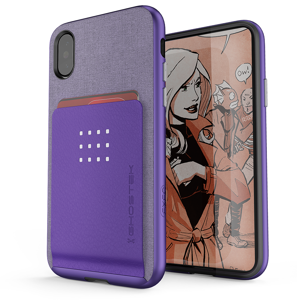 iPhone 8 Case , Ghostek Exec 2 Series for iPhone 8 / iPhone Pro Protective Wallet Case [PURPLE]