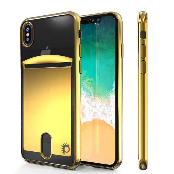 Punkcase iPhone X LUCID Series Dual Layer Armor Cover | GOLD