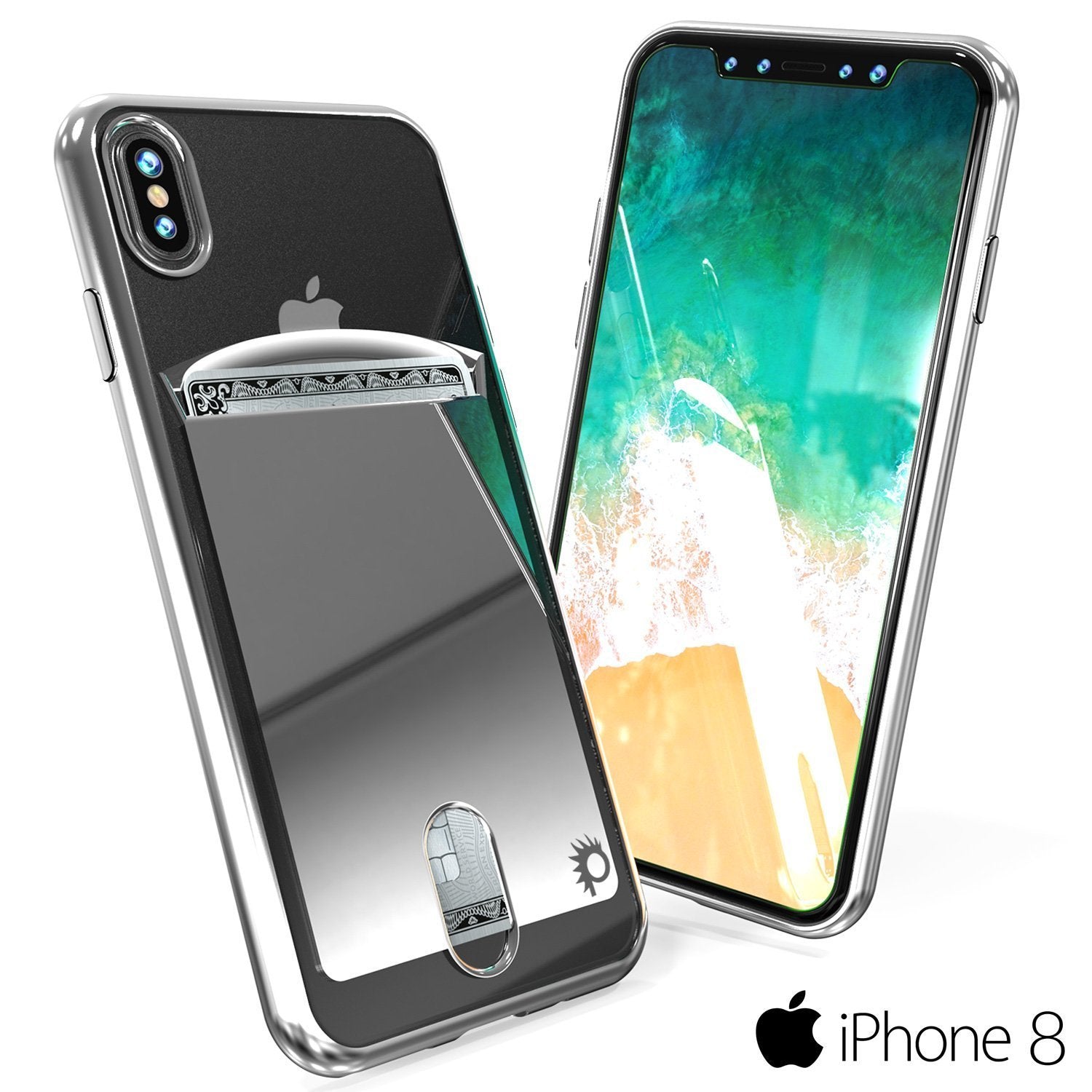 iPhone 8 Case, PUNKcase [LUCID Series] Slim Fit Protective Dual Layer Armor Cover W/ Scratch Resistant Screen Protector [SILVER]