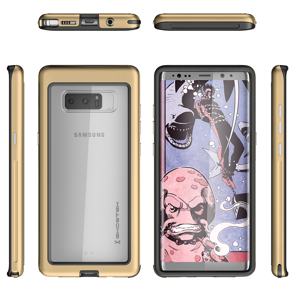Galaxy Note 8 Rugged Heavy Duty Case ,Ghostek Atomic Slim Series  for Galaxy Note 8 Rugged Heavy Duty Case | Gold