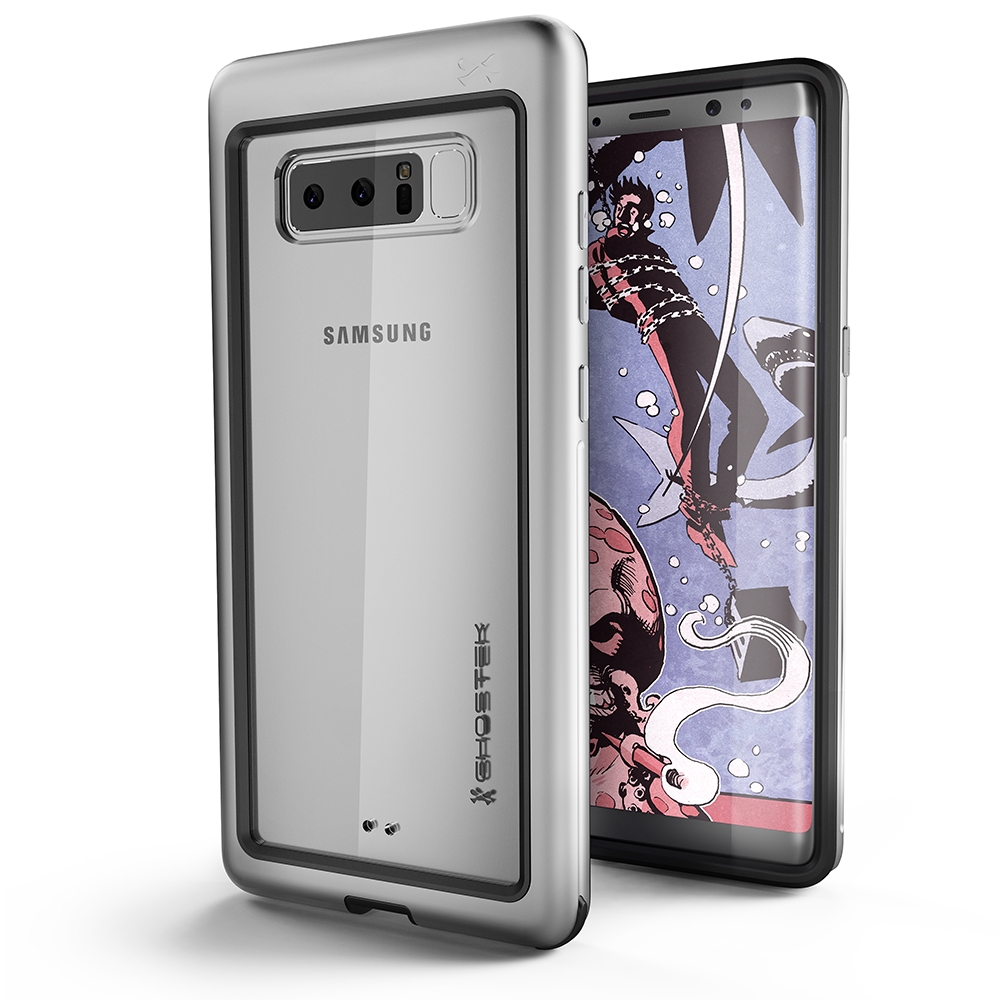 Galaxy Note 8 Rugged Heavy Duty Case ,Ghostek Atomic Slim Series  for Galaxy Note 8 Rugged Heavy Duty Case | SILVER