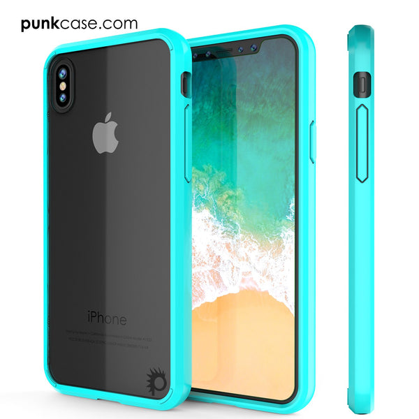 iPhone X Case, PUNKcase [LUCID 2.0 Series] [Slim Fit] Armor Cover W/Integrated Anti-Shock System & Tempered Glass PUNKSHIELD Screen Protector [Teal]