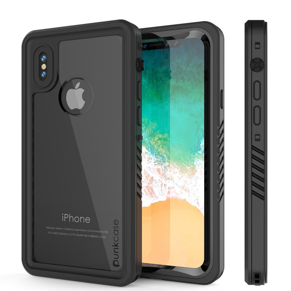 iPhone X Case, Punkcase [Extreme Series] [Slim Fit] [IP68 Certified] [Shockproof] [Snowproof] [Dirproof] Armor Cover W/ Built In Screen Protector for Apple iPhone 10 [BLACK]