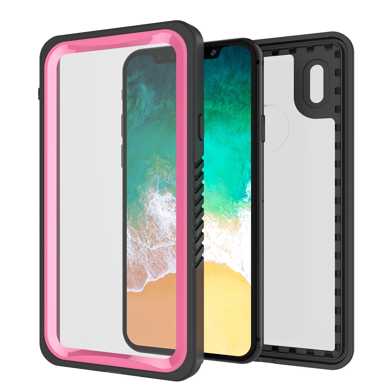 iPhone X Case, Punkcase [Extreme Series] [Slim Fit] [IP68 Certified] [Shockproof] [Snowproof] [Dirproof] Armor Cover W/ Built In Screen Protector for Apple iPhone 10 [PINK]