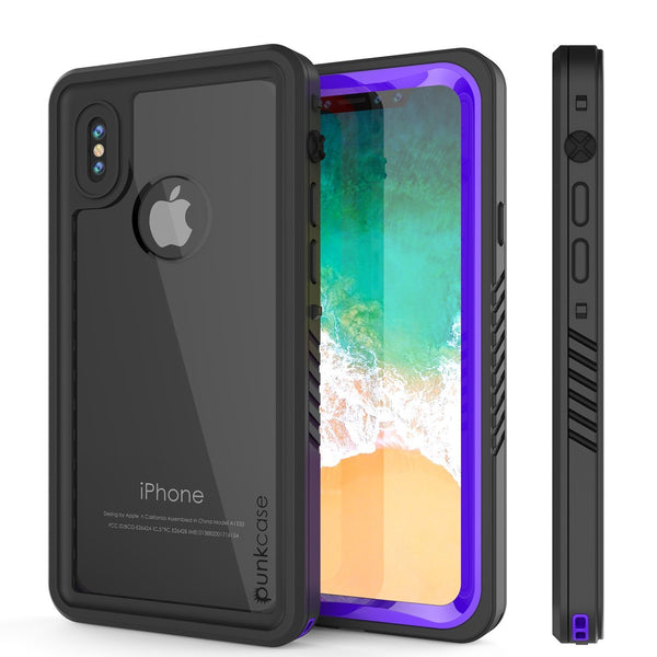 iPhone XS Max Waterproof Case, Punkcase [Extreme Series] Armor Cover W/ Built In Screen Protector [Purple]