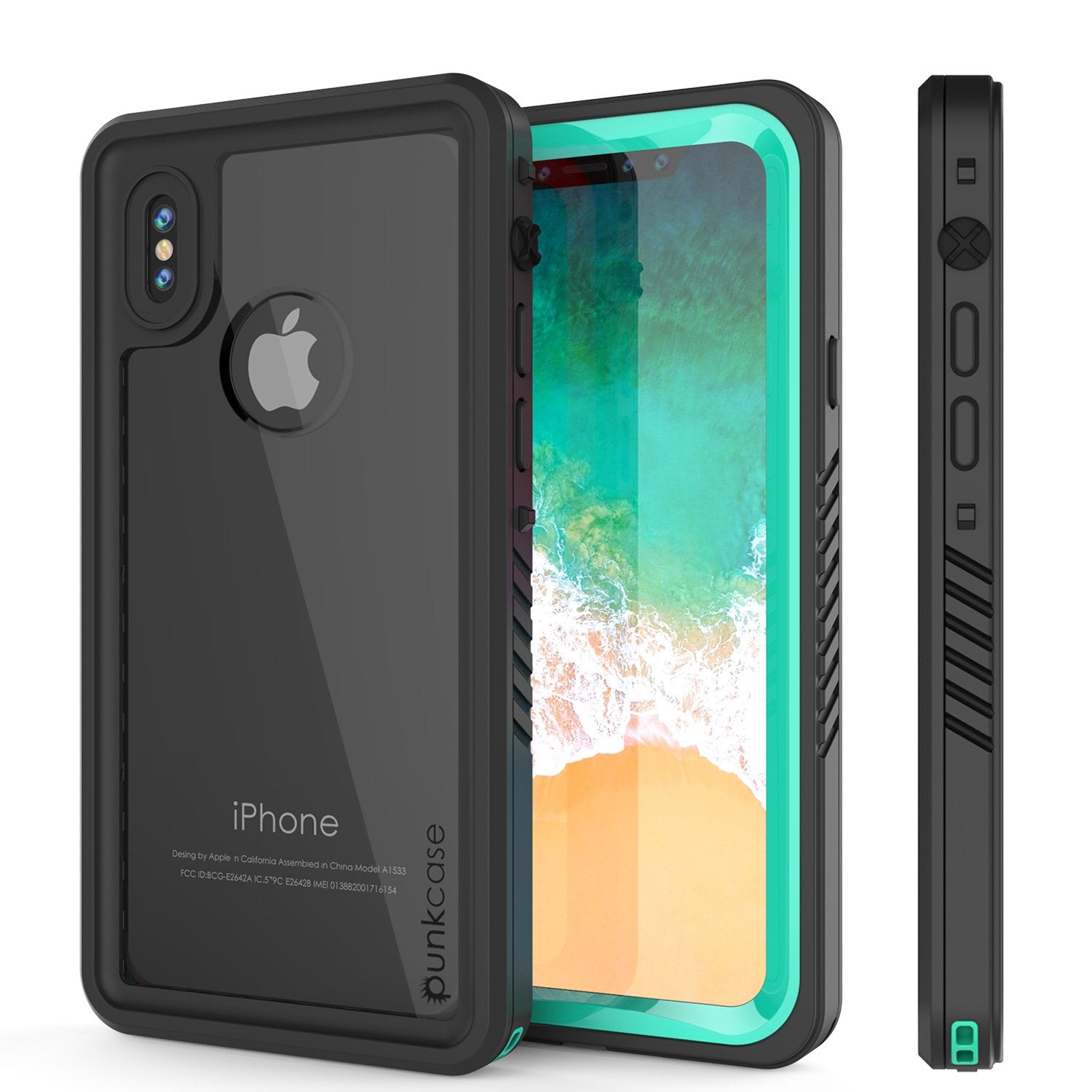 iPhone X Case, Punkcase [Extreme Series] [Slim Fit] [IP68 Certified] [Shockproof] [Snowproof] [Dirproof] Armor Cover W/ Built In Screen Protector for Apple iPhone 10 [Teal]