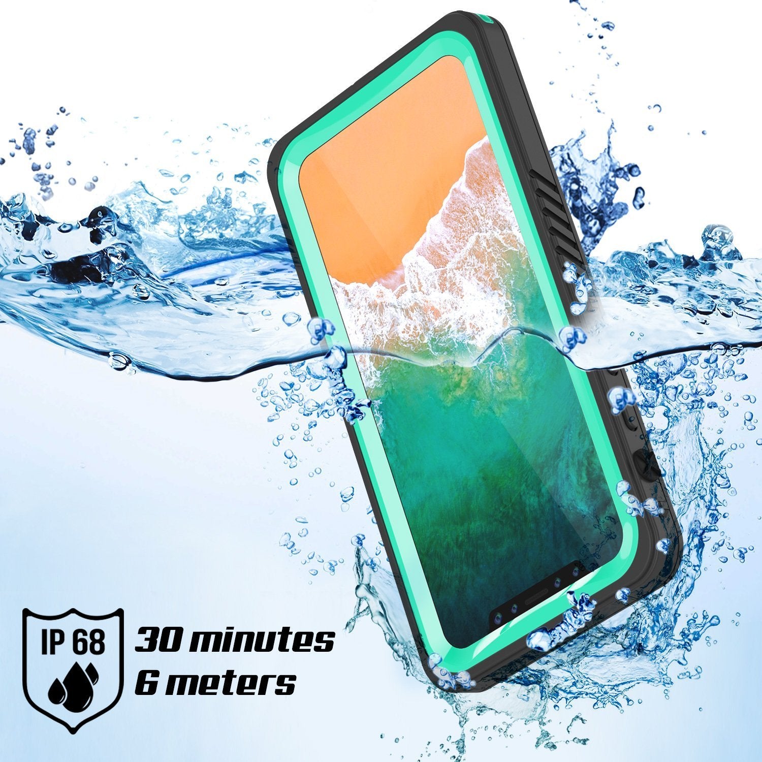 iPhone XS Max Waterproof Case, Punkcase [Extreme Series] Armor Cover W/ Built In Screen Protector [Teal]