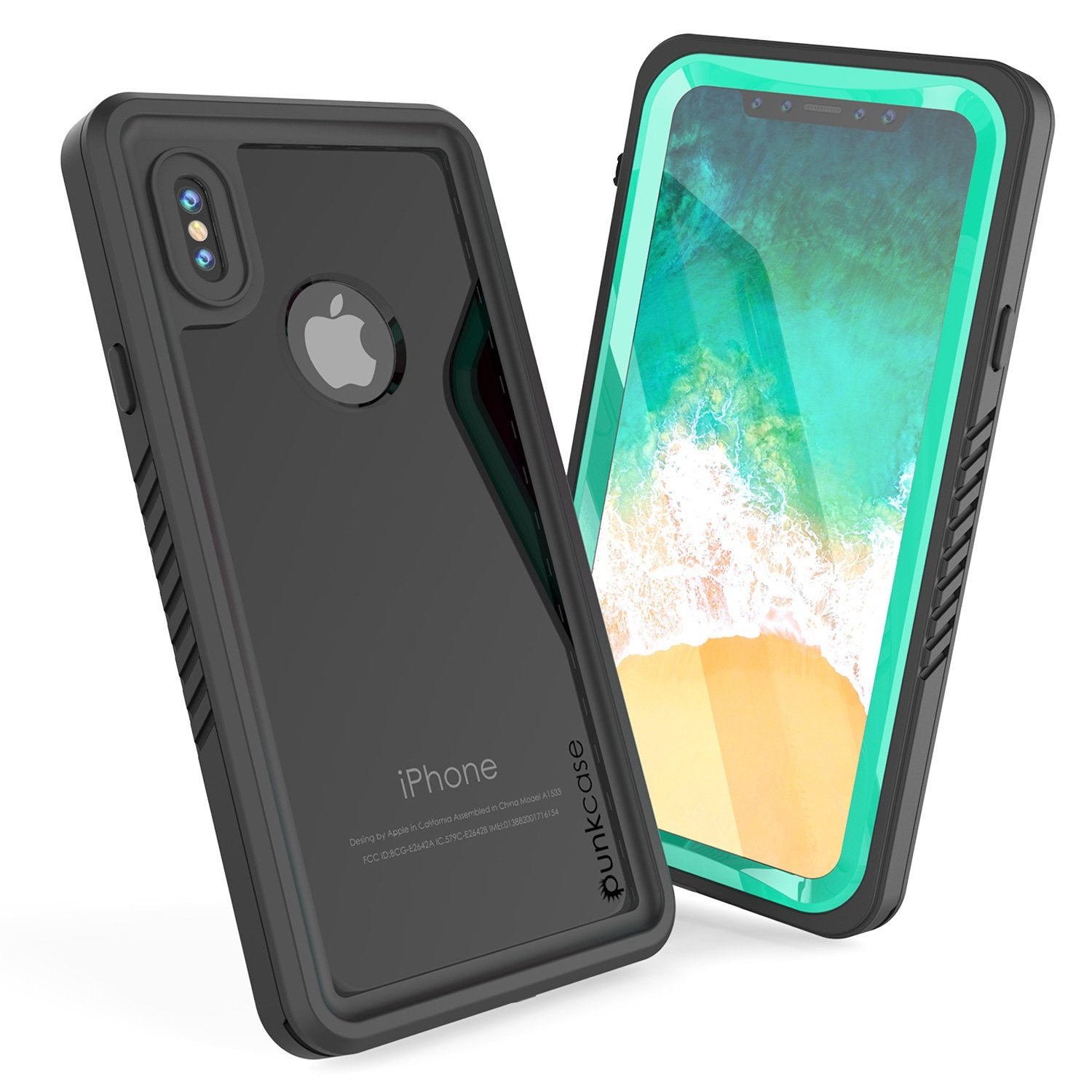 iPhone X Case, Punkcase [Extreme Series] [Slim Fit] [IP68 Certified] [Shockproof] [Snowproof] [Dirproof] Armor Cover W/ Built In Screen Protector for Apple iPhone 10 [Teal]