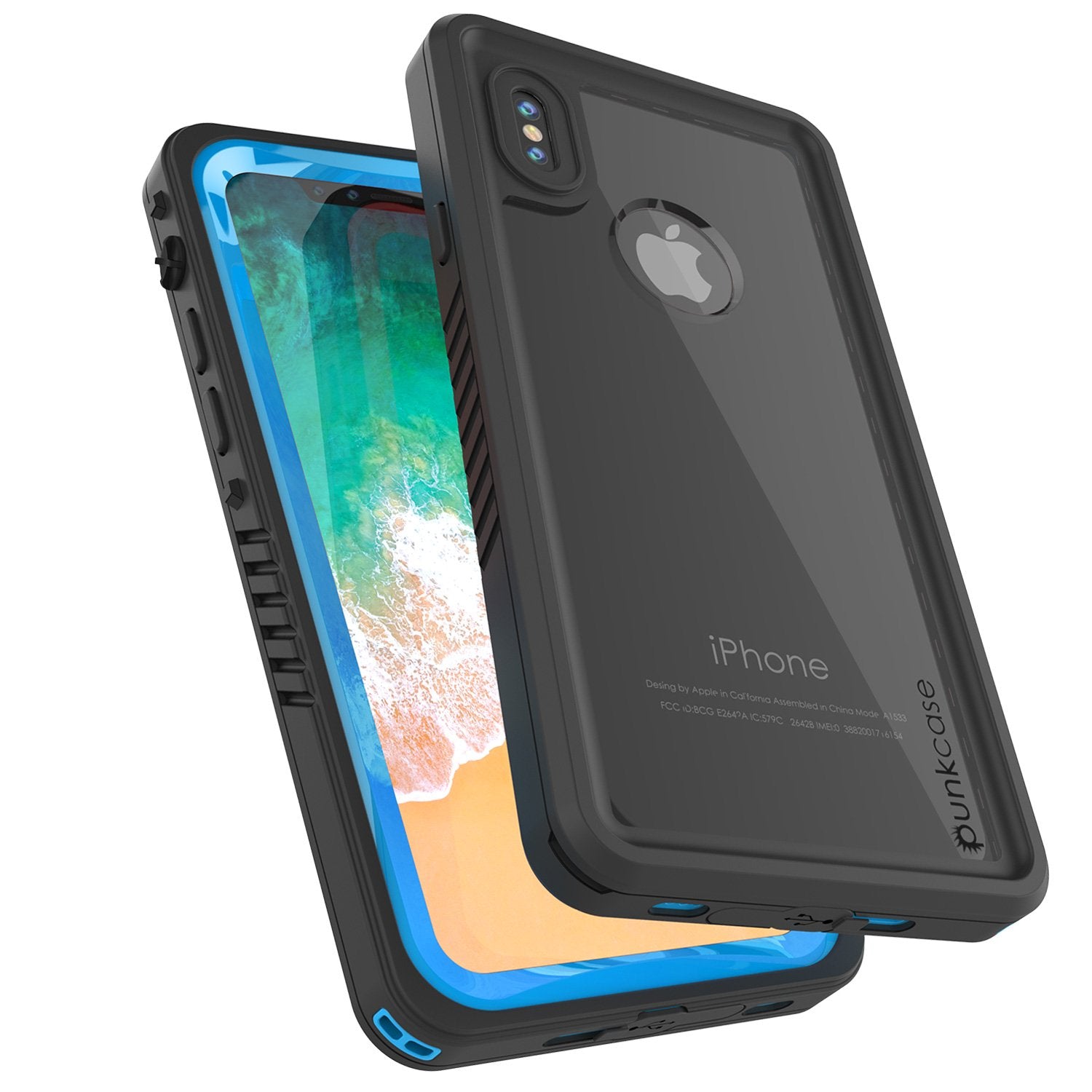 iPhone X Case, Punkcase [Extreme Series] [Slim Fit] [IP68 Certified] [Shockproof] [Snowproof] [Dirproof] Armor Cover W/ Built In Screen Protector for Apple iPhone 10 [LIGHT BLUE]