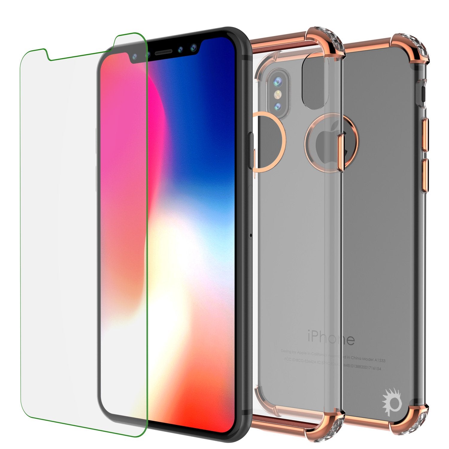 iPhone X Case, Punkcase BLAZE RoseGold Series Protective Cover W/ PunkShield Screen Protector