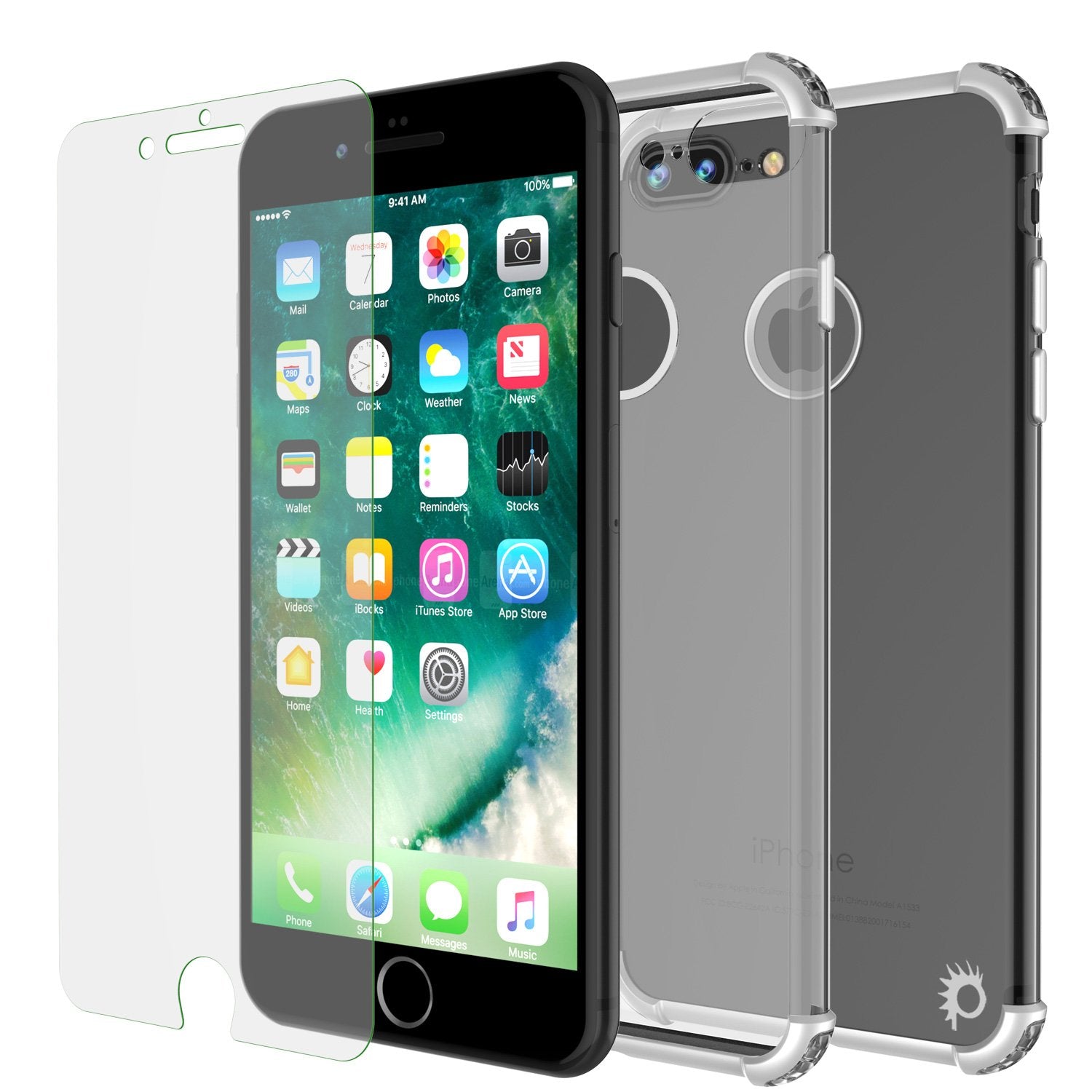 iPhone 8 PLUS Case, Punkcase BLAZE Silver Series Protective Cover W/ PunkShield Screen Protector