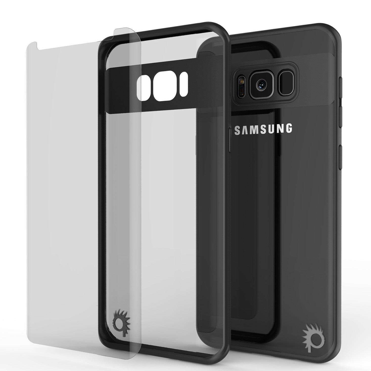 Galaxy S8 Plus Case, Punkcase [MASK Series] [BLACK] Full Body Hybrid Dual Layer TPU Cover W/ Protective PUNKSHIELD Screen Protector