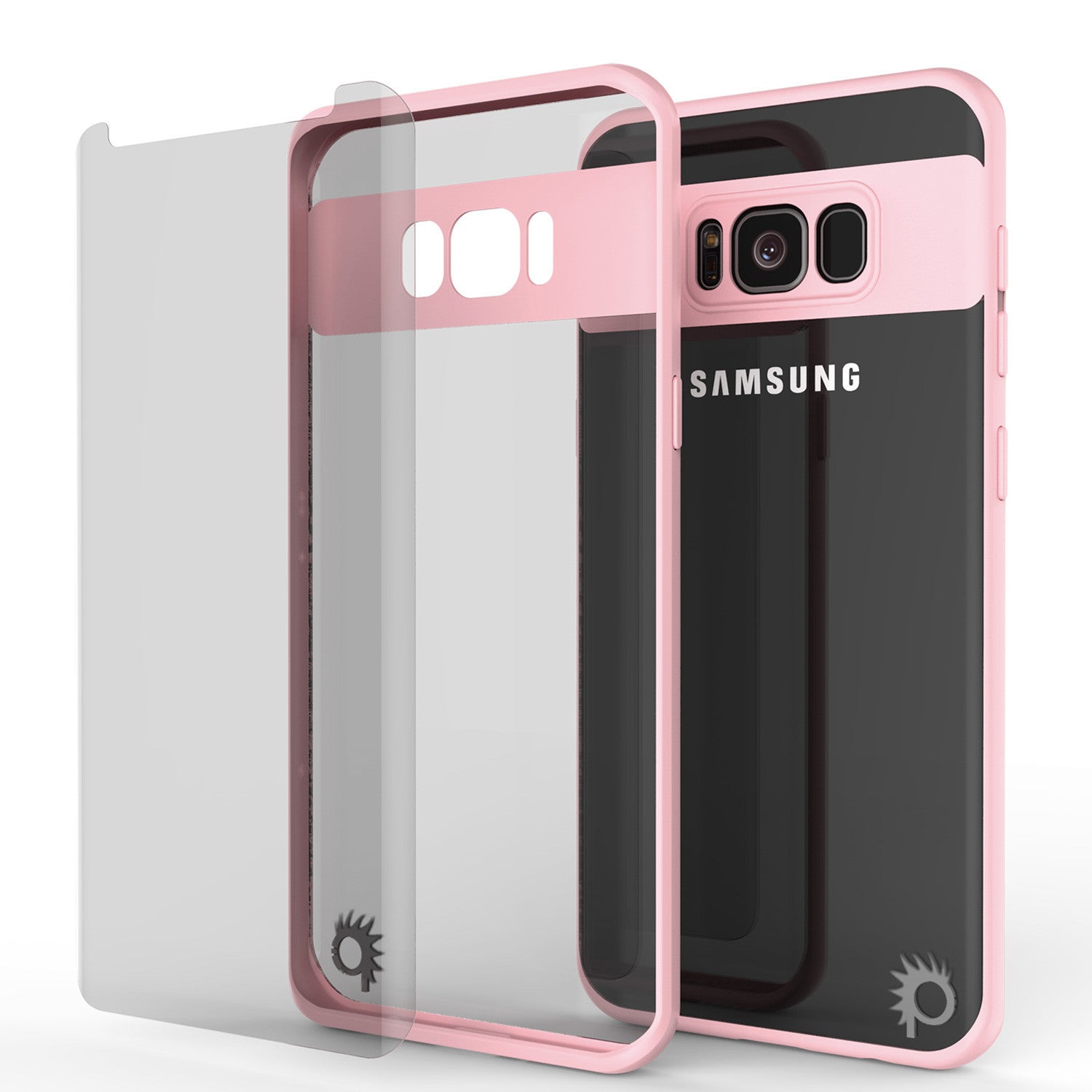 Galaxy S8 Case, Punkcase [MASK Series] [PINK] Full Body Hybrid Dual Layer TPU Cover W/ Protective PUNKSHIELD Screen Protector