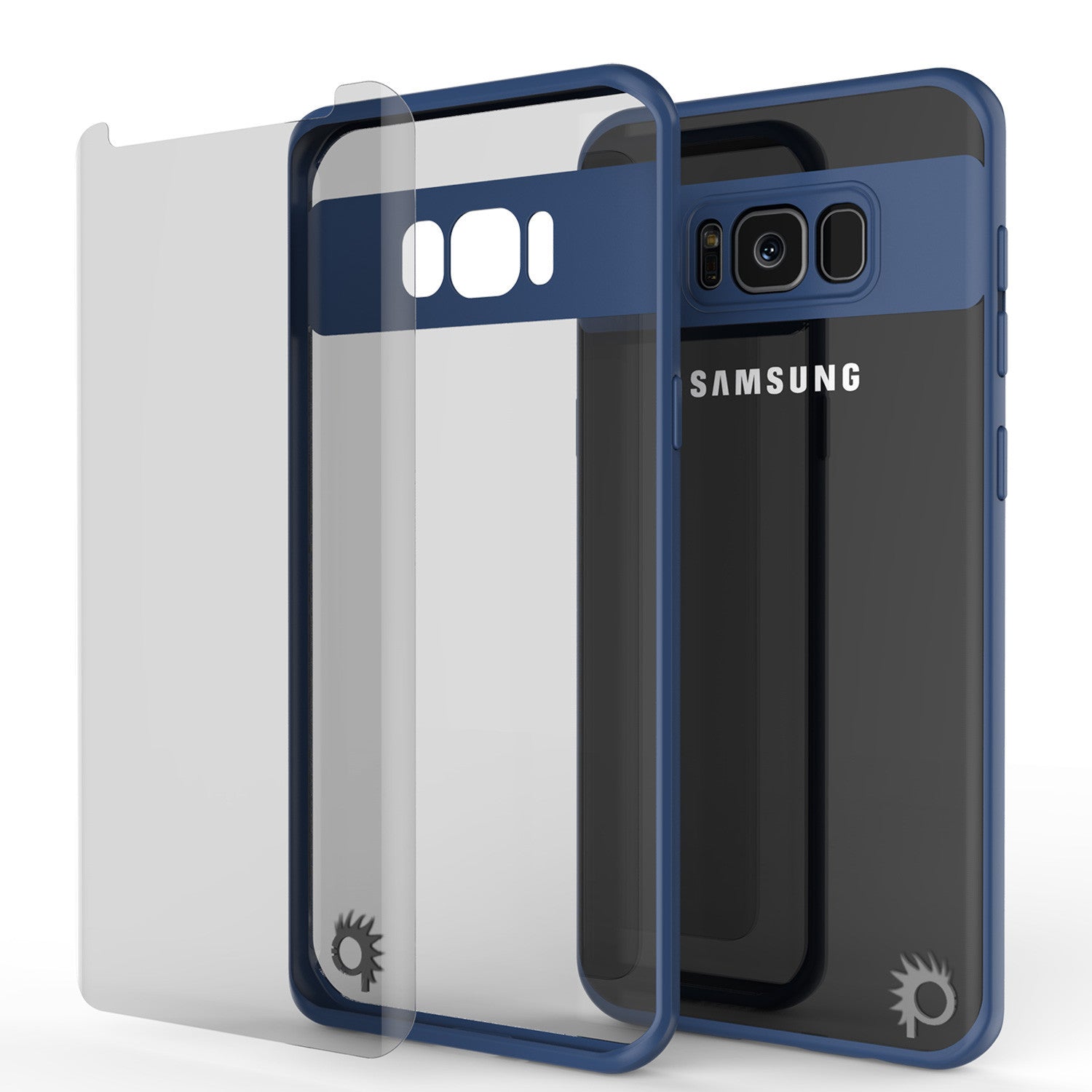 Galaxy S8 Plus Case, Punkcase [MASK Series] [NAVY] Full Body Hybrid Dual Layer TPU Cover W/ Protective PUNKSHIELD Screen Protector