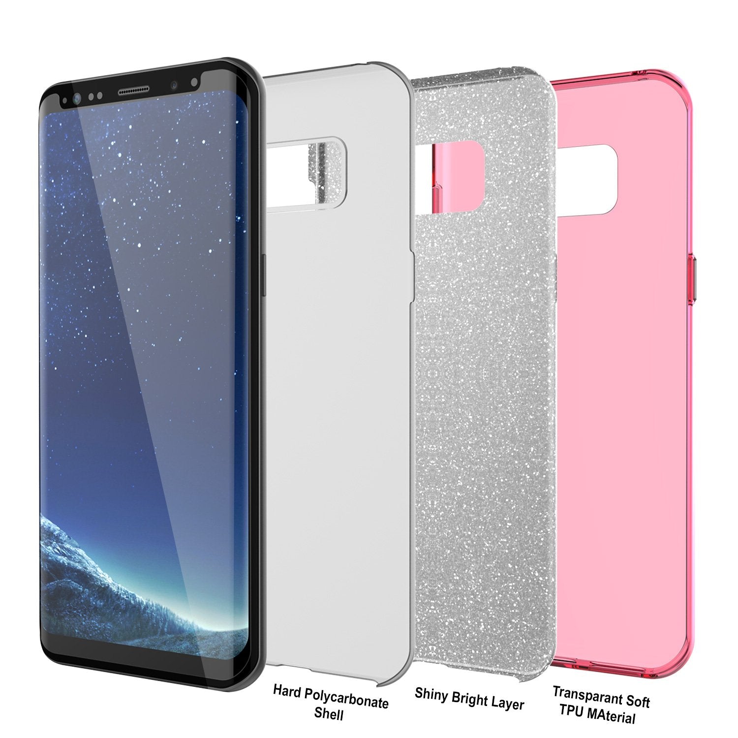 Galaxy S8 Plus Case, Punkcase Galactic 2.0 Series Ultra Slim Protective Armor TPU Cover [Pink]