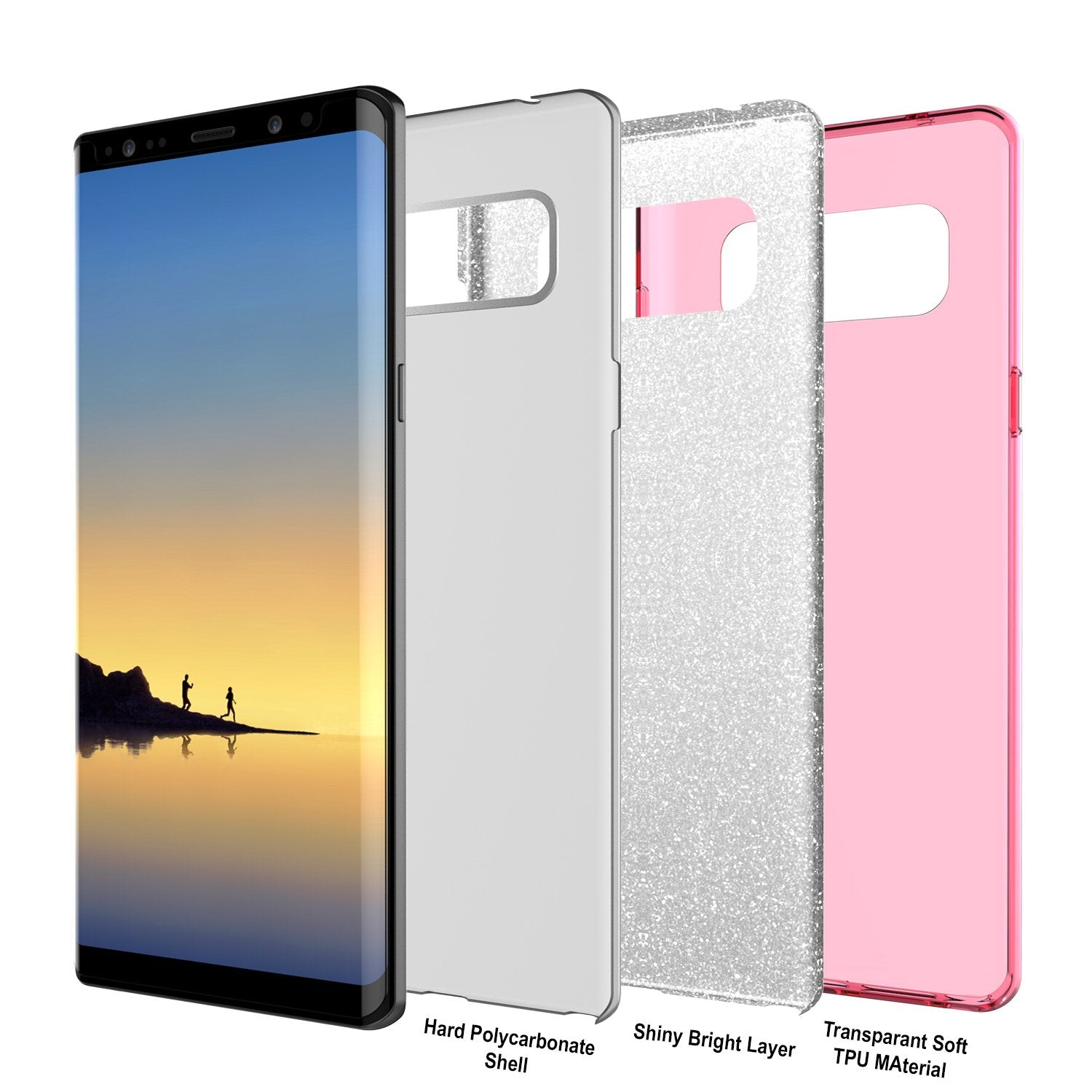 Galaxy Note 8 Case, Punkcase Galactic 2.0 Series Ultra Slim Protective Armor [Pink]