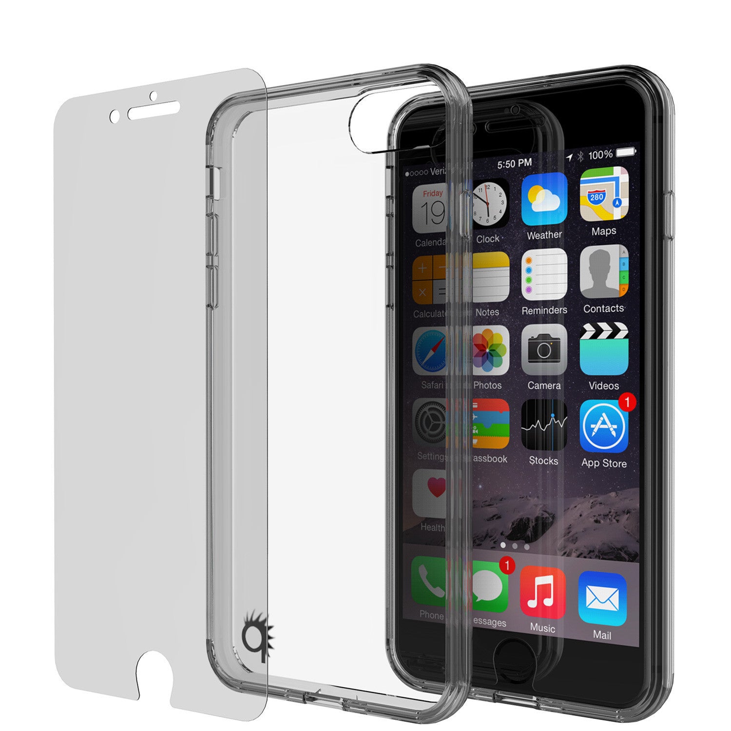 PUNKCASE - Lucid 2.0 Series Slick Frame Case for Apple IPhone 7+ Plus | Crystal Black