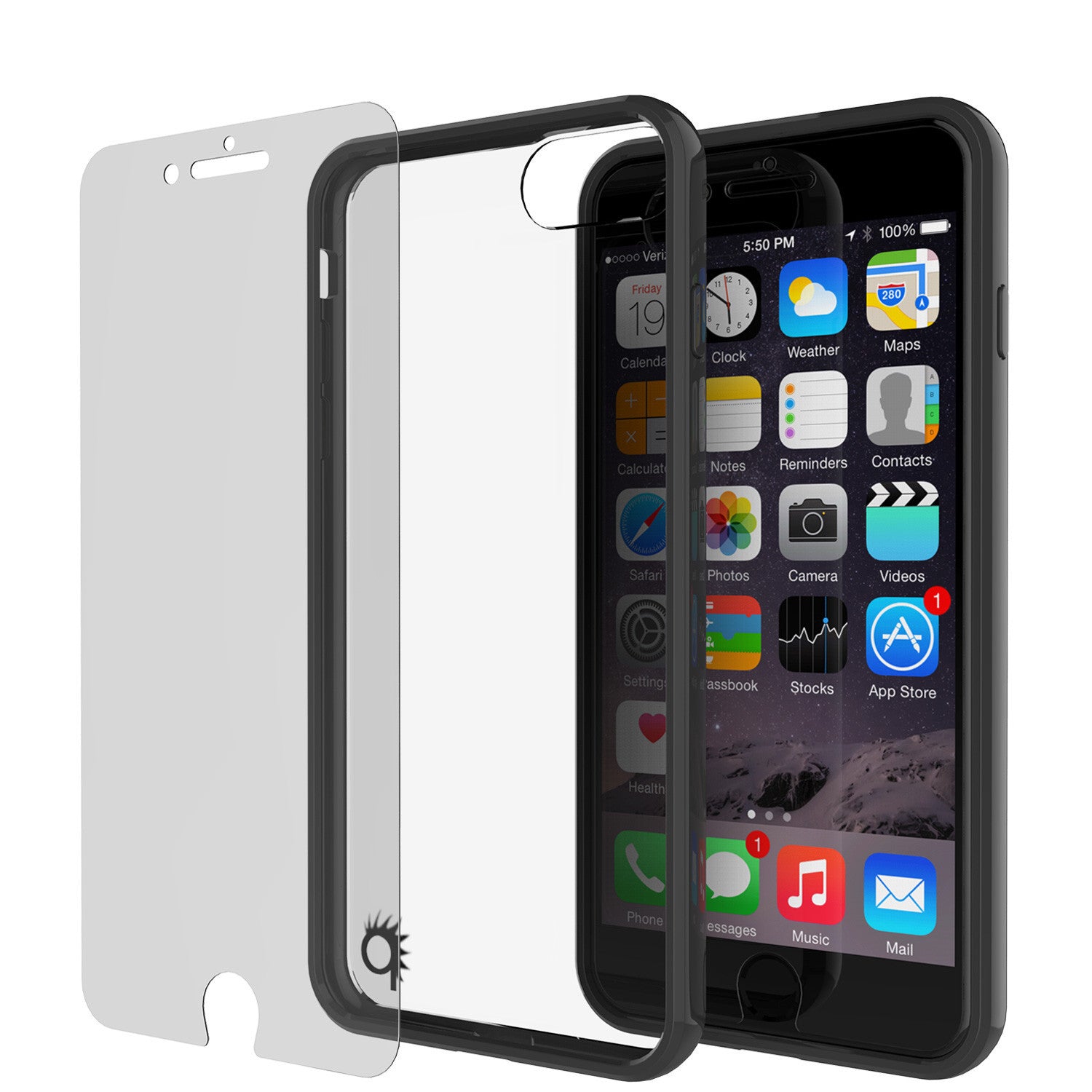 PUNKCASE - Lucid 2.0 Series Slick Frame Case for Apple IPhone 7+ Plus | Black