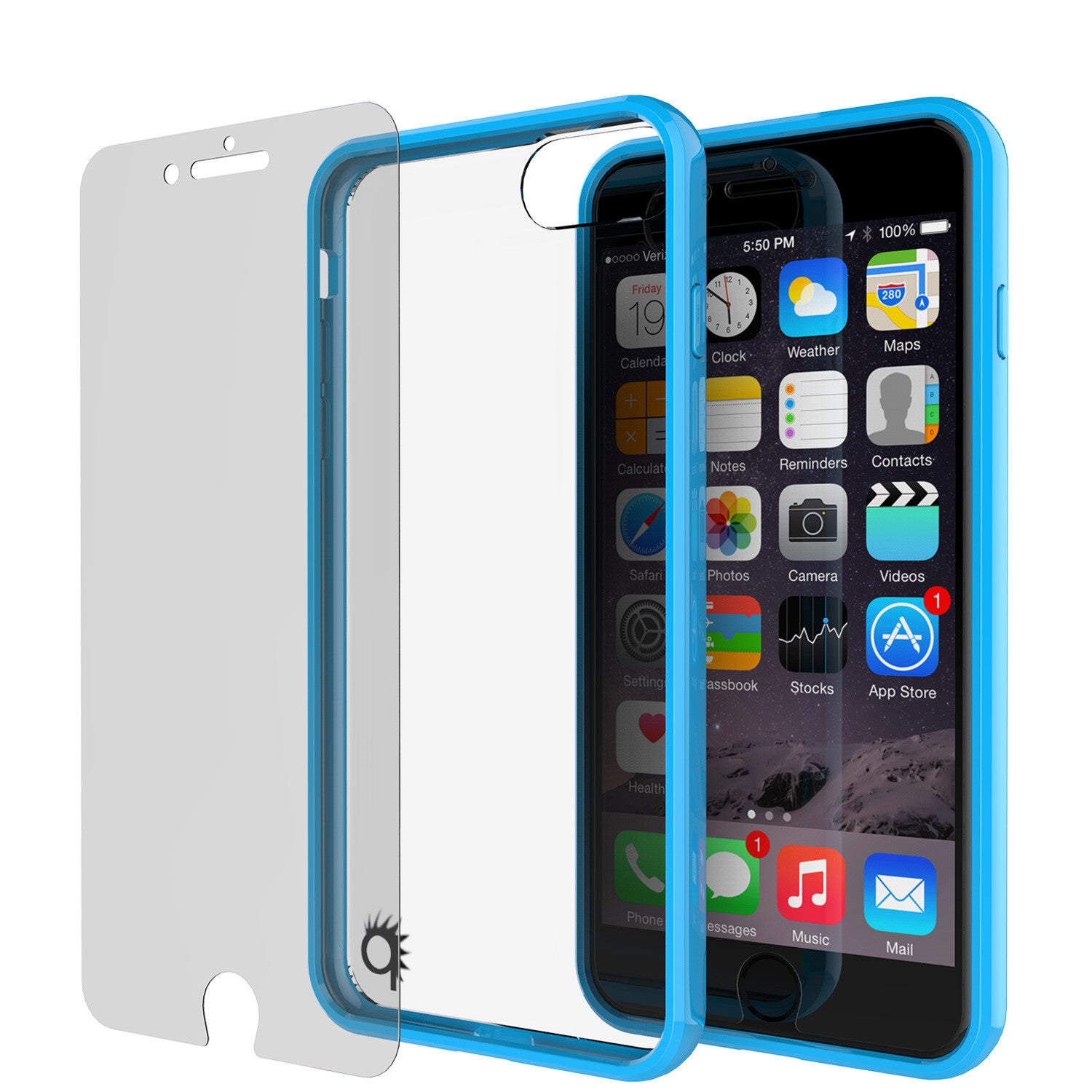 PUNKCASE - Lucid 2.0 Series Slick Frame Case for Apple IPhone 7+ Plus | Light Blue