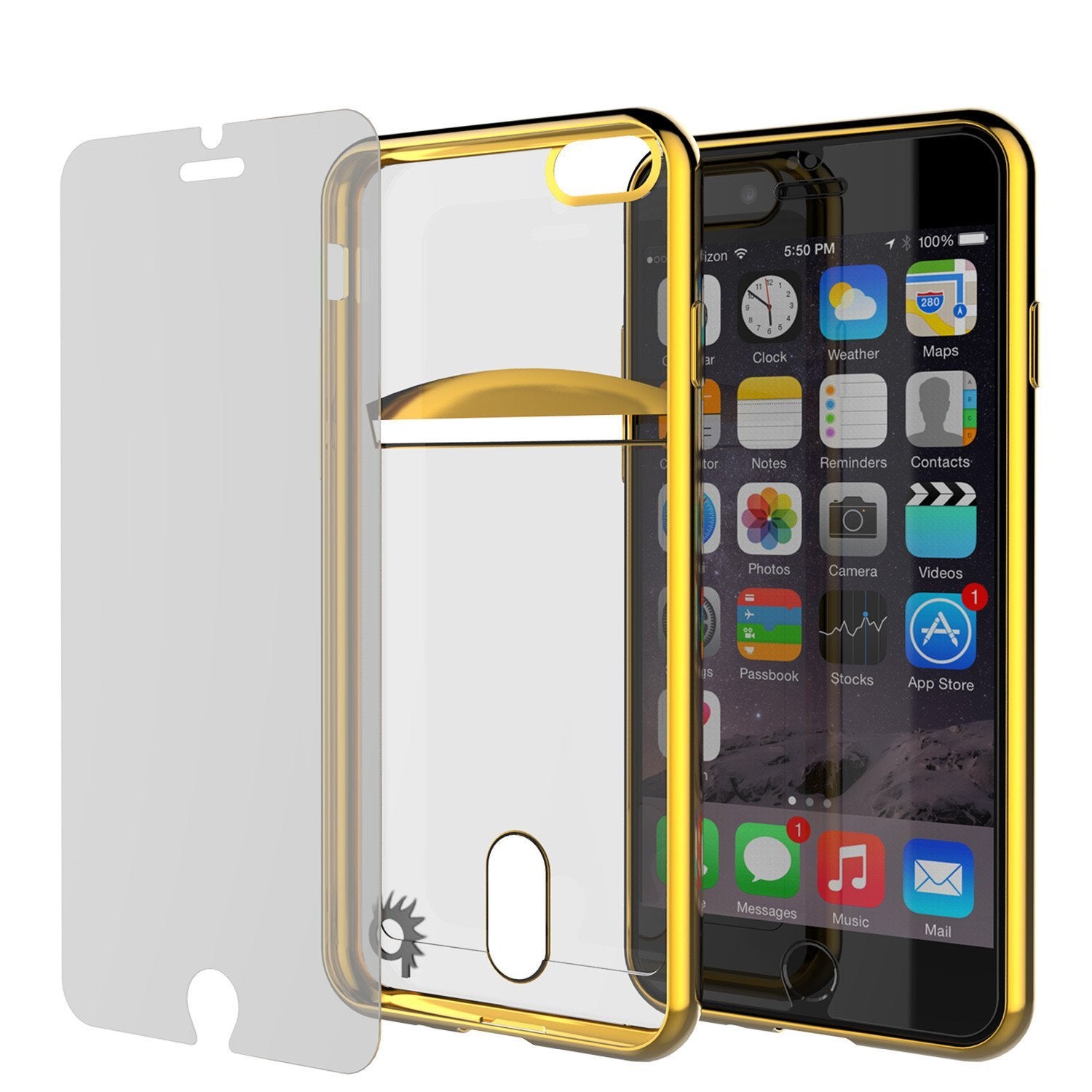 iPhone 8+ Plus Case, PUNKCASE® LUCID Gold Series | Card Slot | SHIELD Screen Protector | Ultra fit
