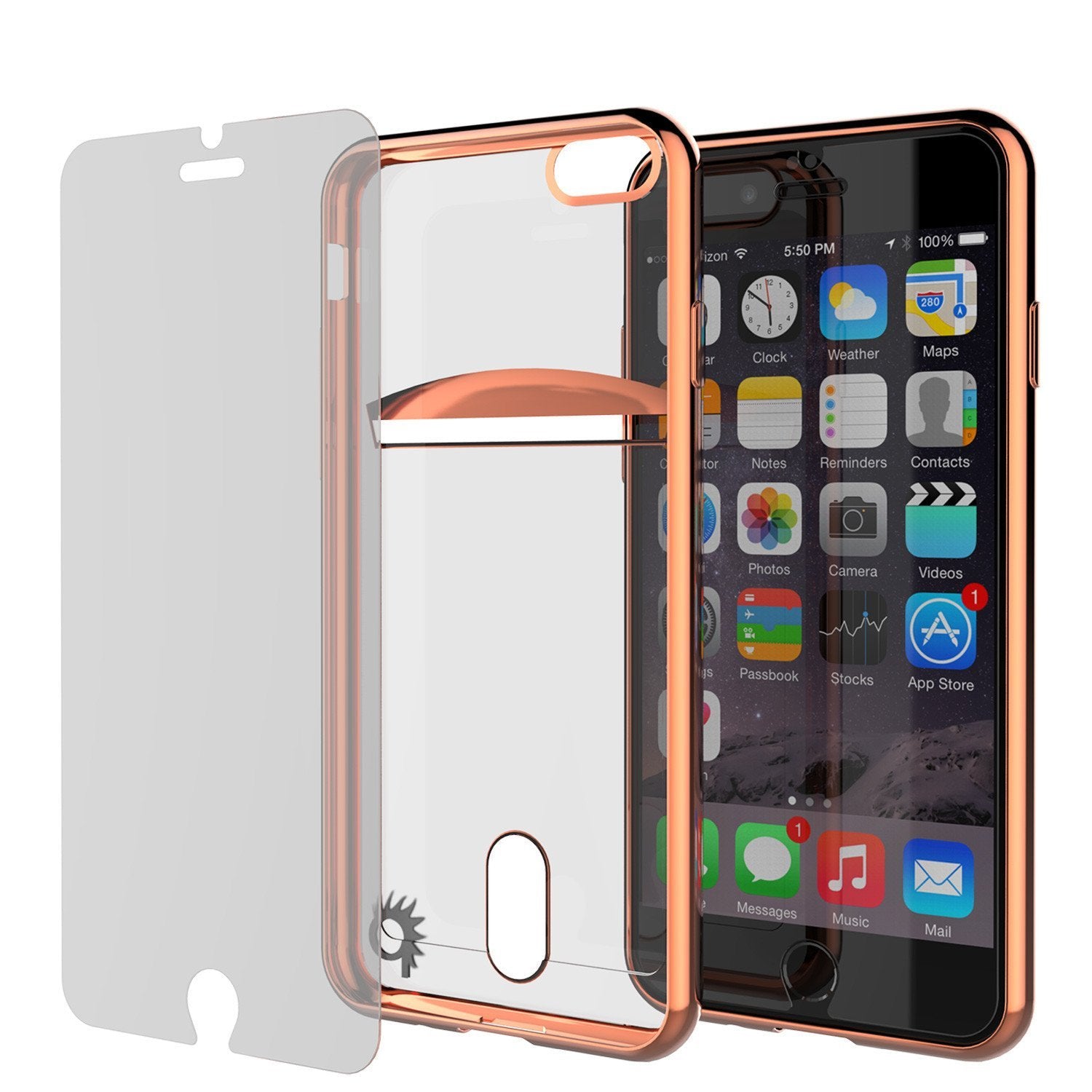 iPhone 8+ Plus Case, PUNKCASE® LUCID Rose Gold Series | Card Slot | SHIELD Screen Protector