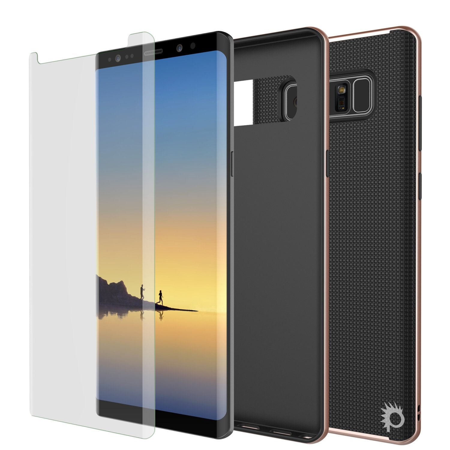 Galaxy Note 8 Case, PunkCase Stealth Rose Gold Series Hybrid 3-Piece Shockproof Dual Layer Cover