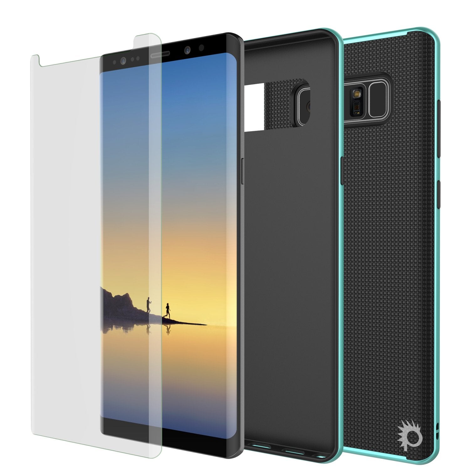 Galaxy Note 8 Case, PunkCase Stealth Teal Series Hybrid 3-Piece Shockproof Dual Layer Cover
