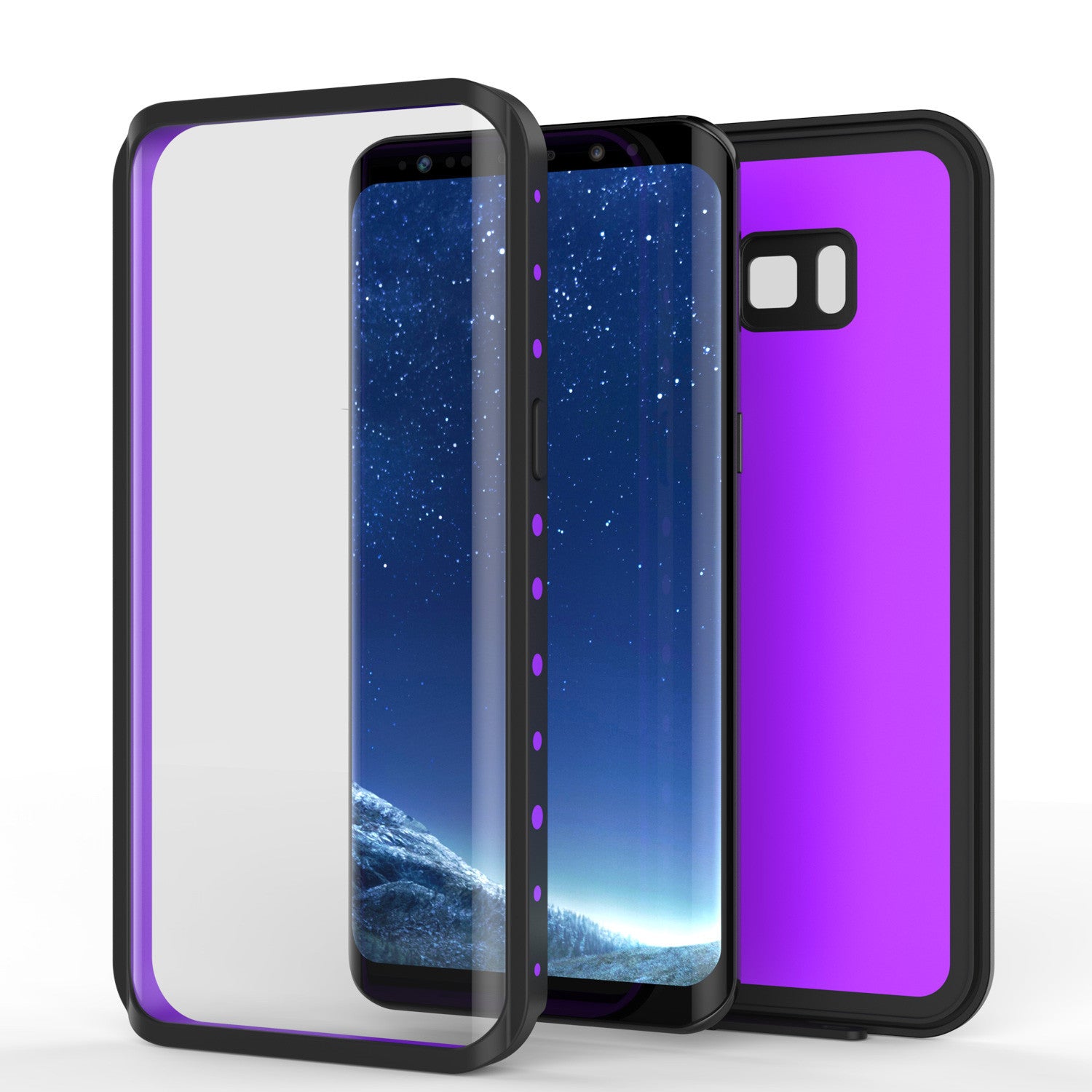 Galaxy S8 Waterproof Case PunkCase StudStar Purple