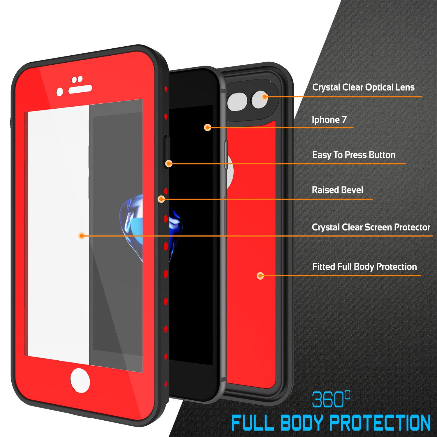 PUNKCASE - Studstar Series Snowproof Case for Apple IPhone 7 | Red