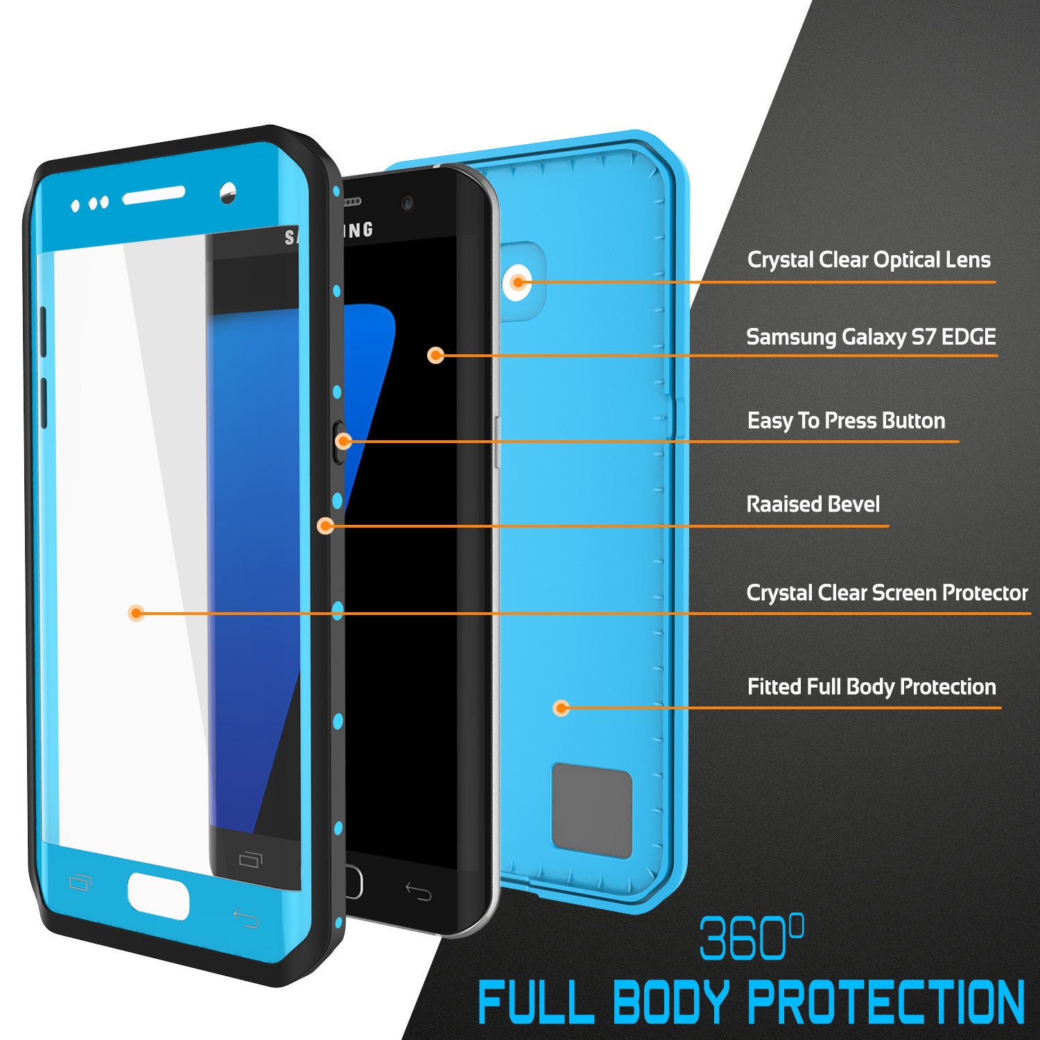 PUNKCASE - Studstar Series Snowproof Case for Galaxy S7 Edge | Light Blue