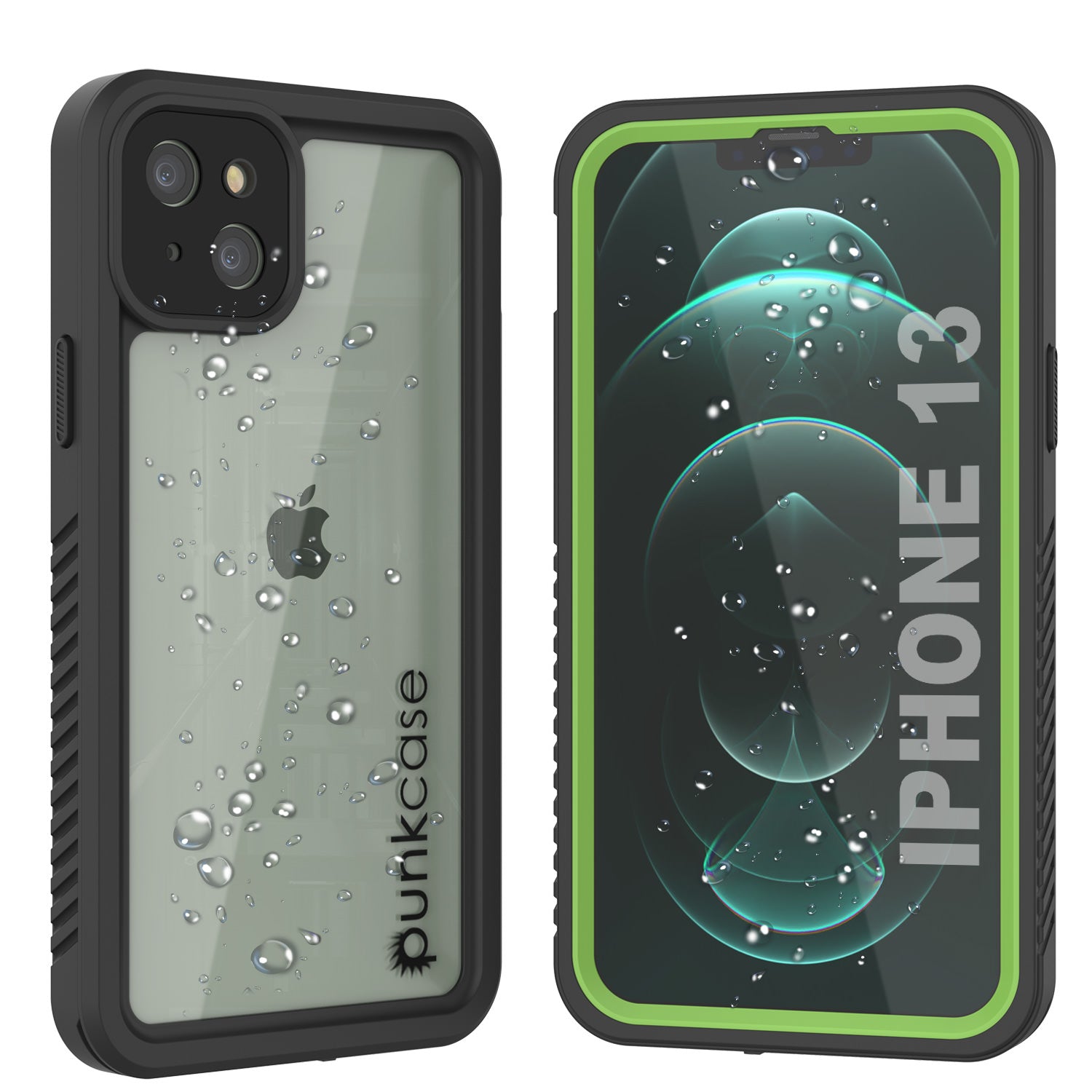 iPhone 13  Waterproof Case, Punkcase [Extreme Series] Armor Cover W/ Built In Screen Protector [Light Green]