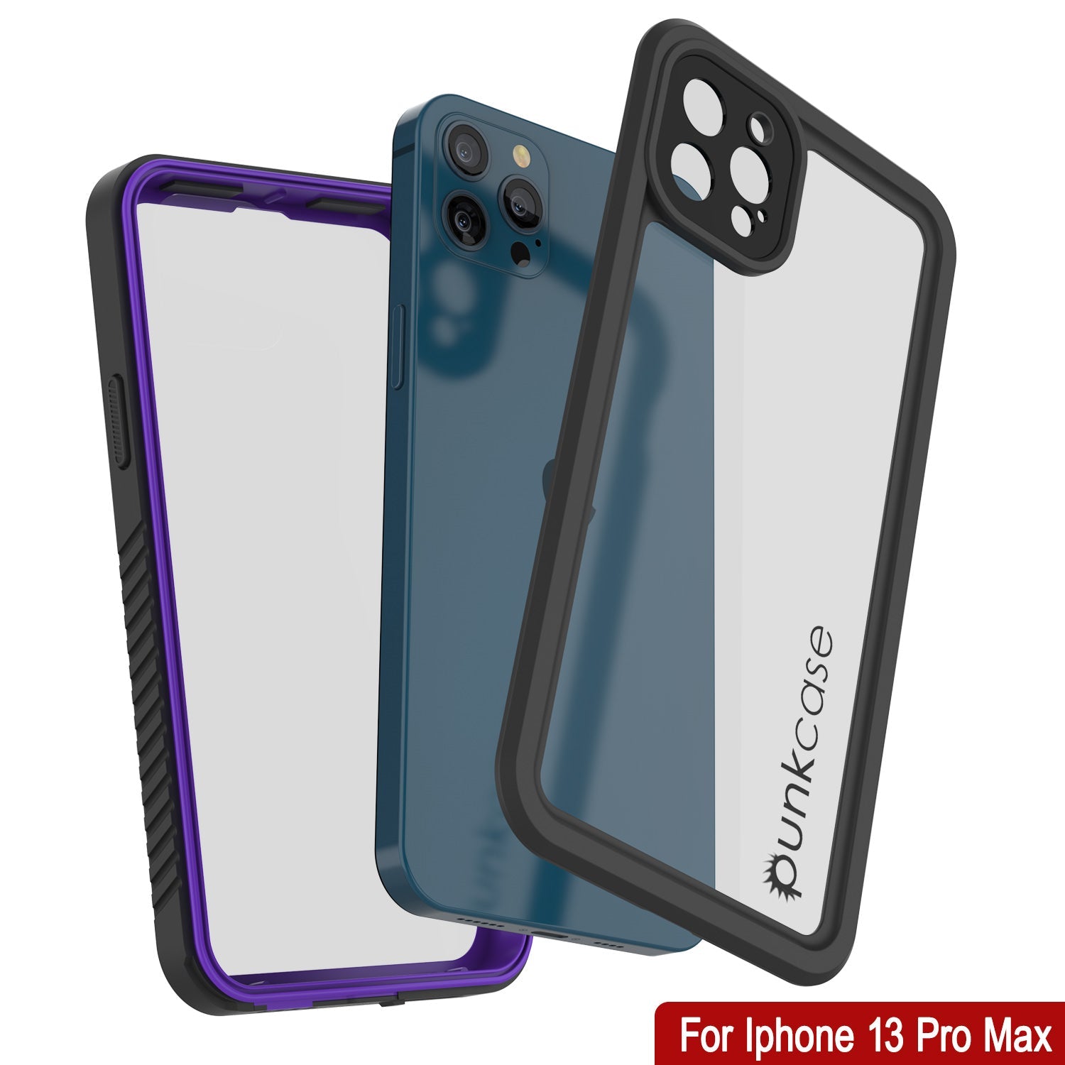 iPhone 13 Pro Max  Waterproof Case, Punkcase [Extreme Series] Armor Cover W/ Built In Screen Protector [Purple]