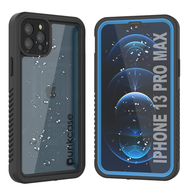 iPhone 13 Pro Max  Waterproof Case, Punkcase [Extreme Series] Armor Cover W/ Built In Screen Protector [Light Blue]