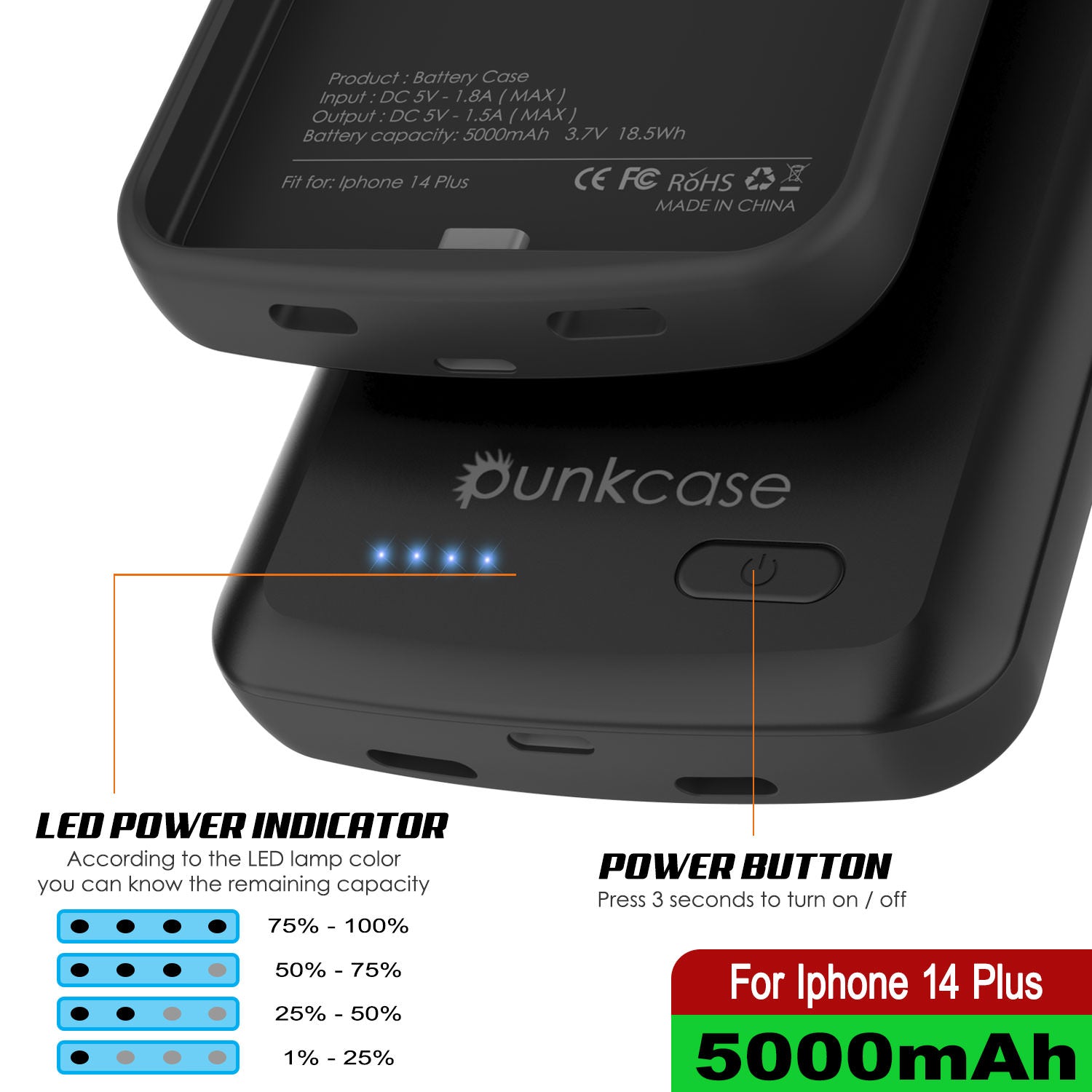 Tech-Protect case PowerCase 5000mAh Apple iPhone 14 Plus/14 Pro