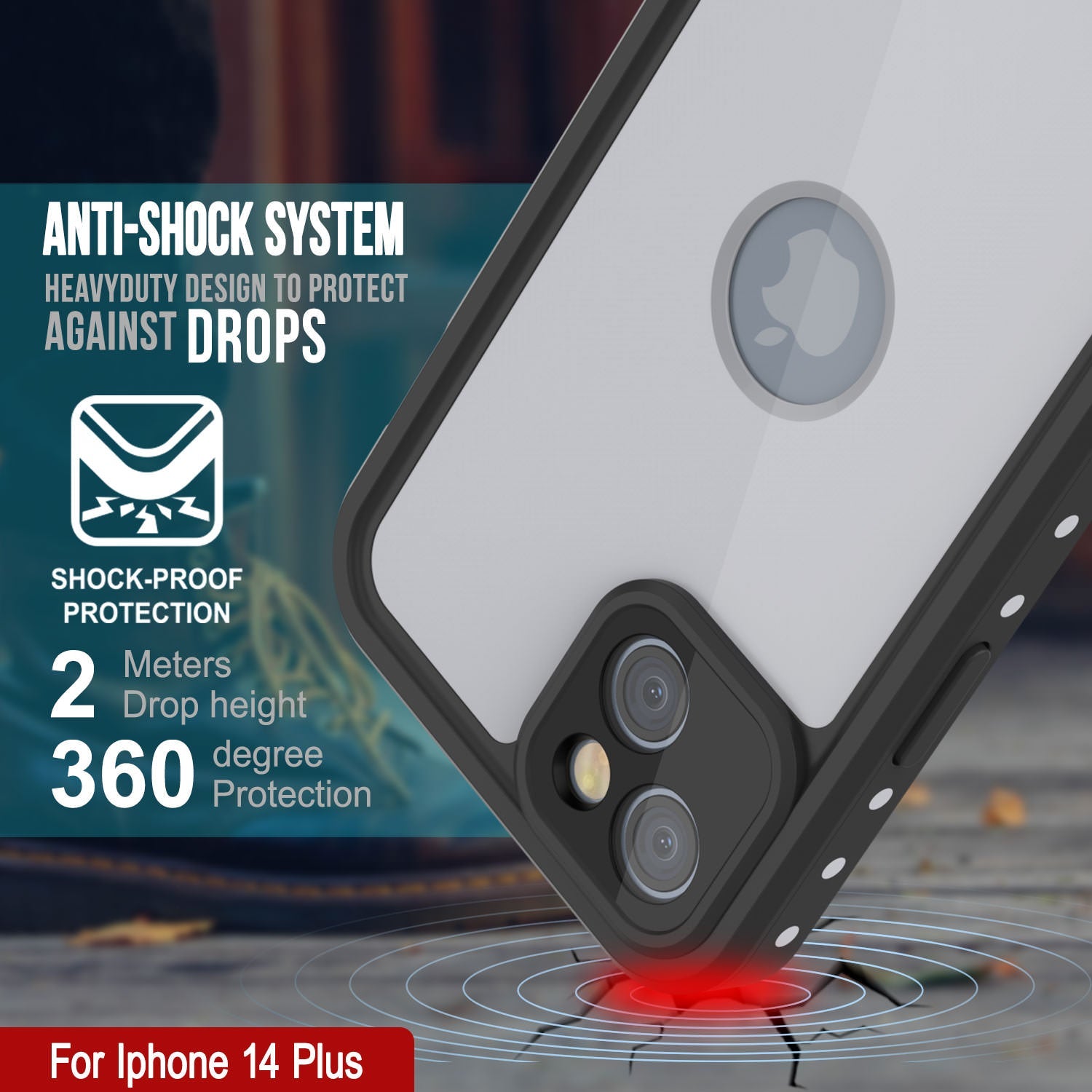 iPhone 14 Plus Waterproof IP68 Case, Punkcase [White] [StudStar Series] [Slim Fit] [Dirtproof]
