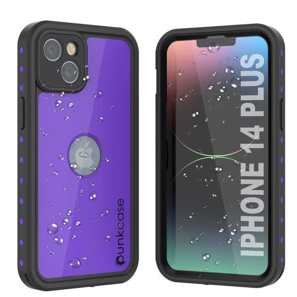 iPhone 14 Plus Waterproof IP68 Case, Punkcase [Purple] [StudStar Series] [Slim Fit] [Dirtproof]