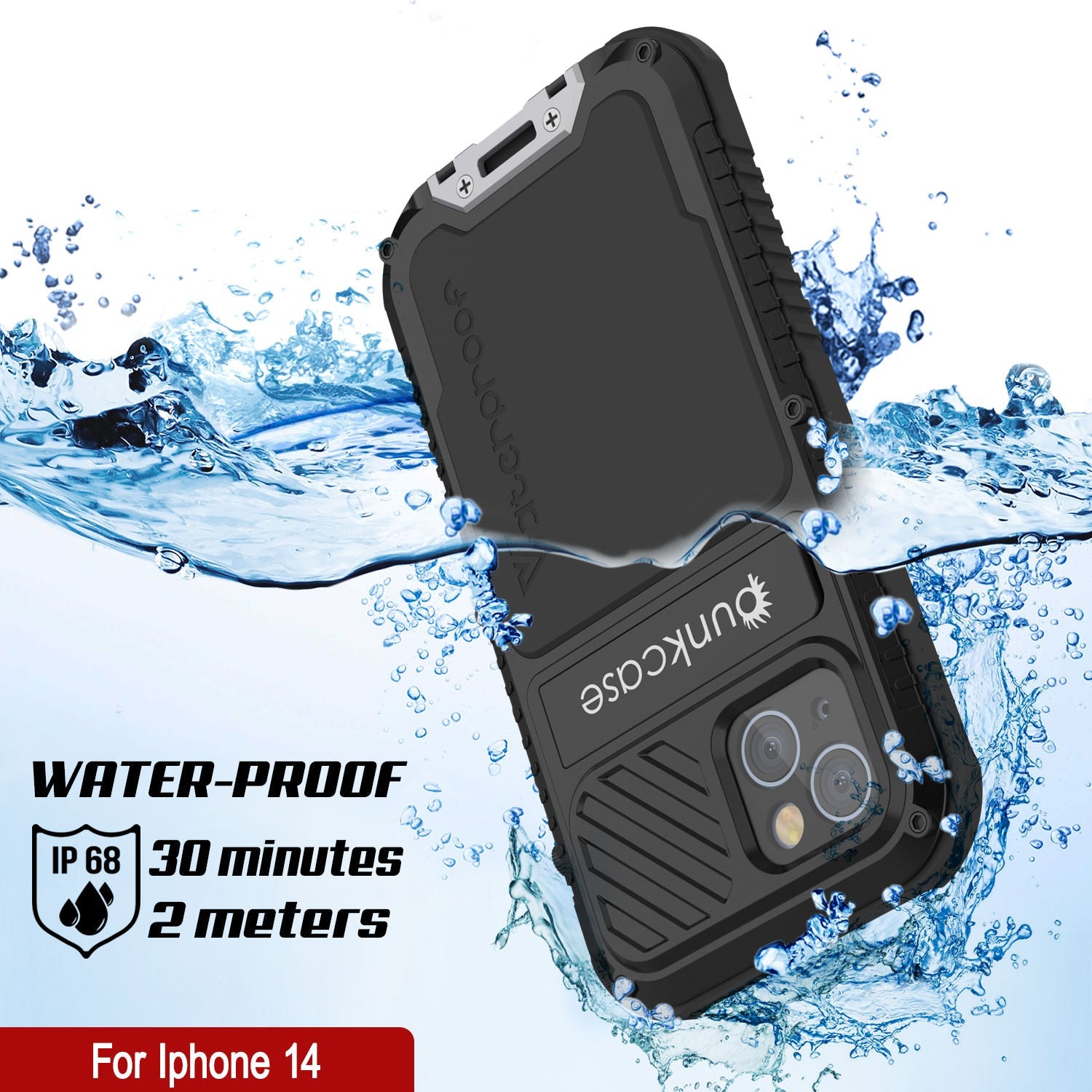 iPhone 14 Metal Extreme 3.0 Case, Heavy Duty Military Grade Armor Cover [shock proof] Waterproof Aluminum Case [Black]