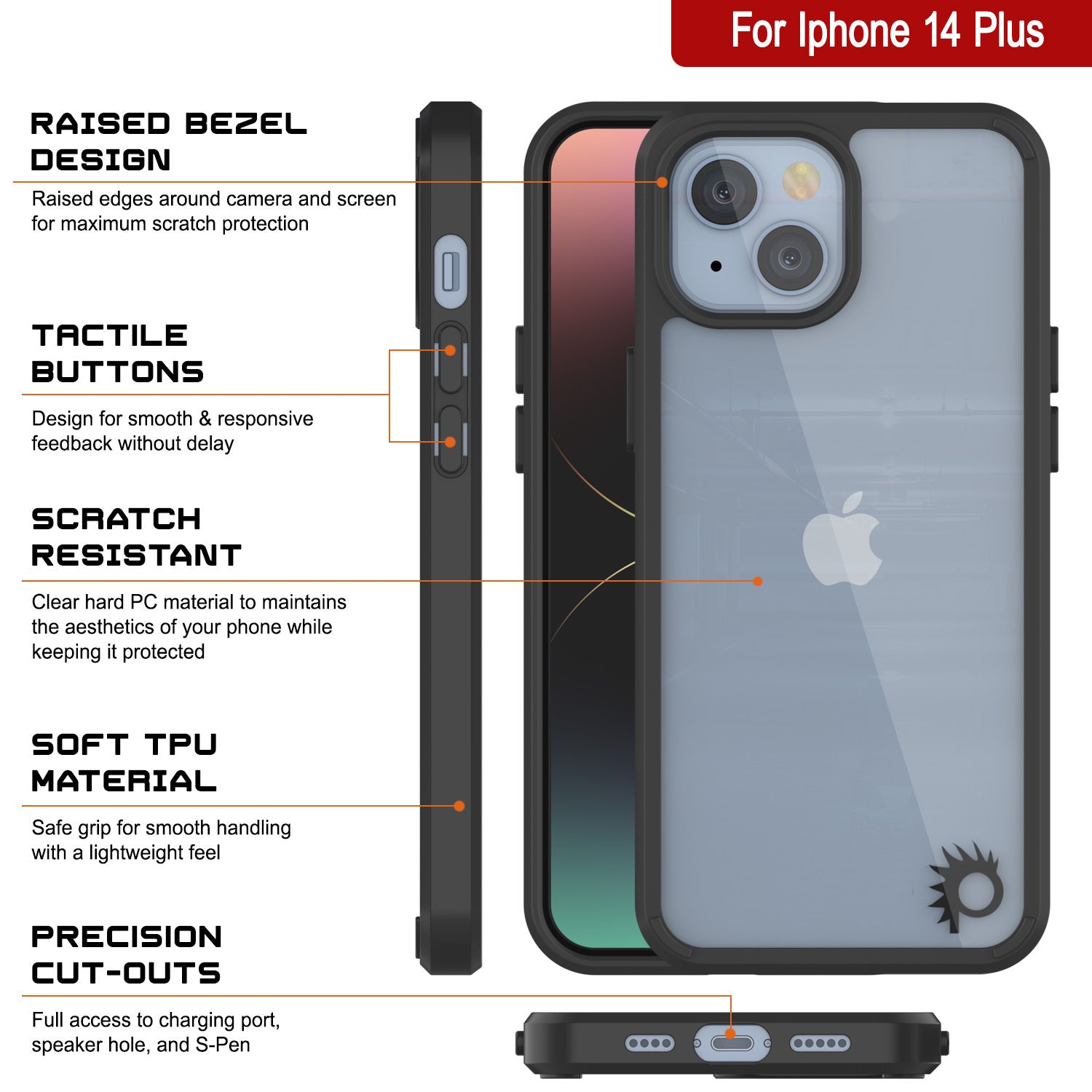 iPhone 15 Plus Case Punkcase® LUCID 2.0 Blue Series Series w/ PUNK SHIELD Screen Protector | Ultra Fit