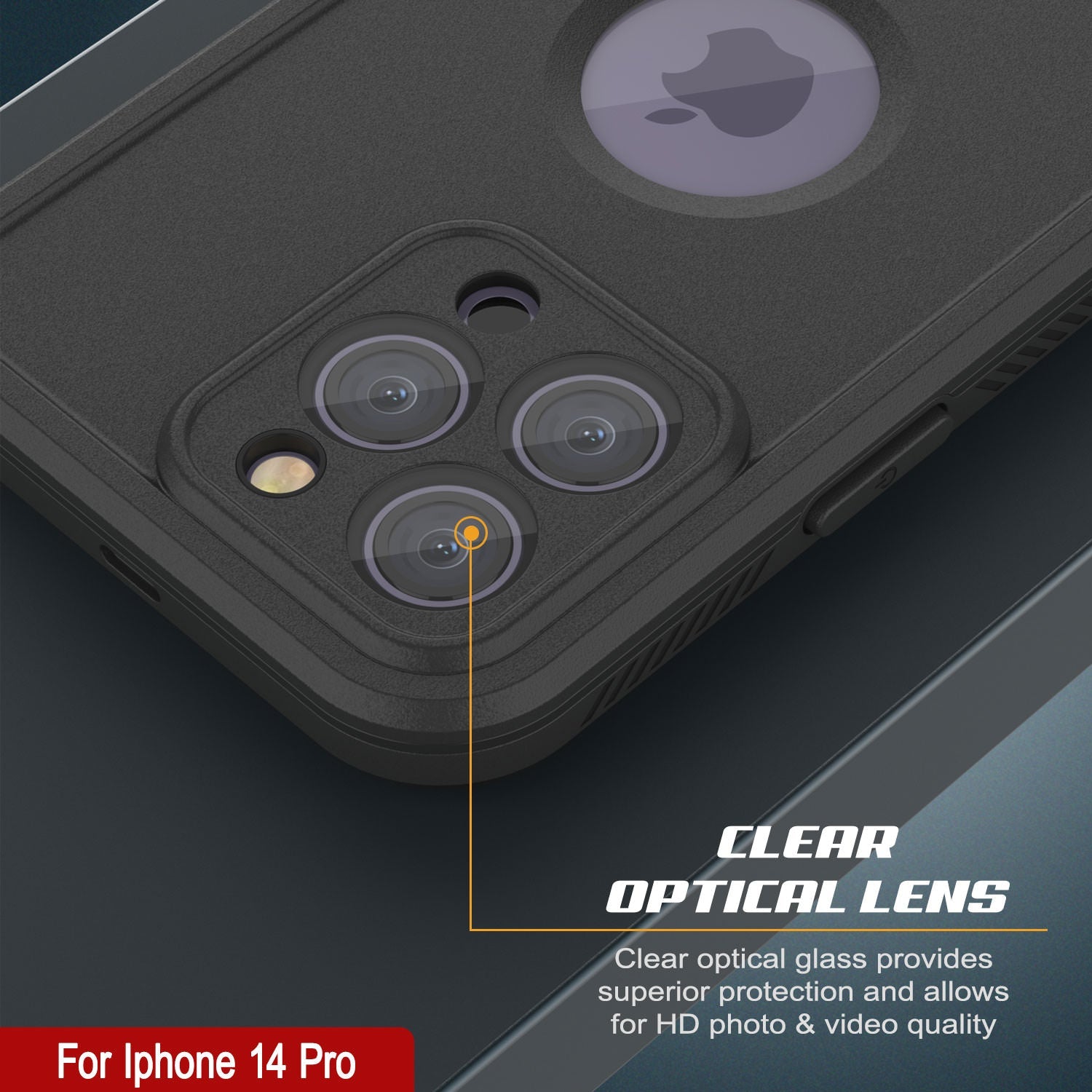 Punkcase iPhone 14 Pro Waterproof Case [Aqua Extreme Series] Armor Cover [Black]