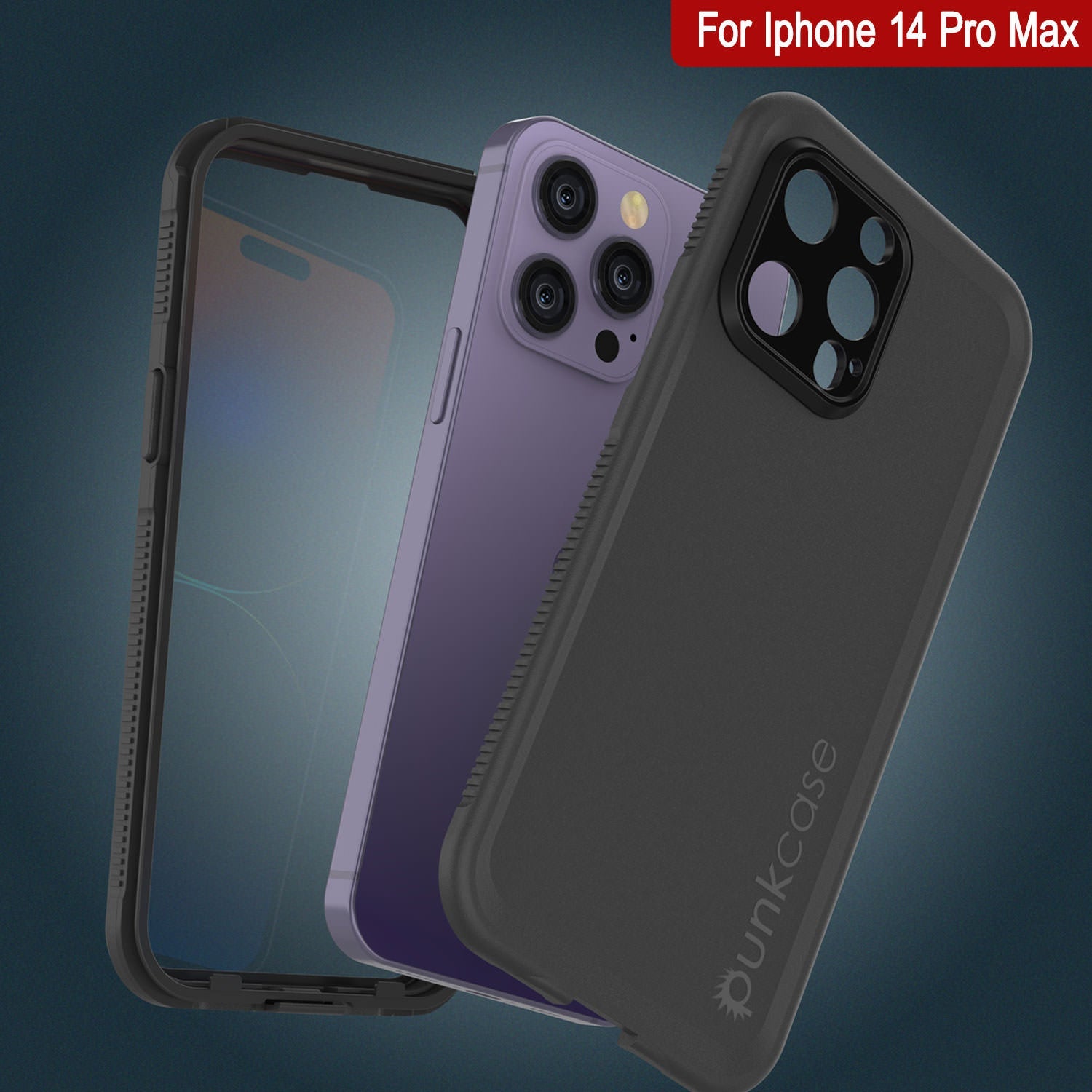 Punkcase iPhone 14 Pro Max Waterproof Case [Aqua Series] Armor Cover [Black]