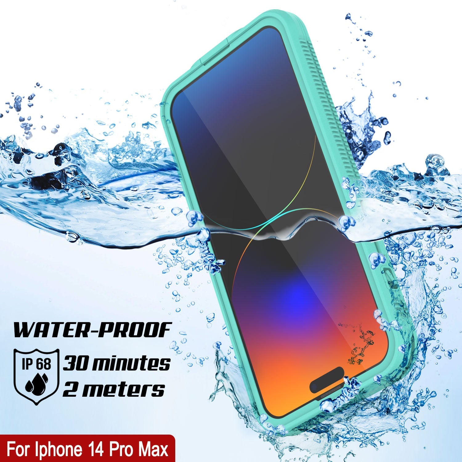 Punkcase iPhone 14 Pro Max Waterproof Case [Aqua Series] Armor Cover [Blue]