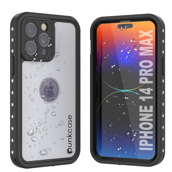 iPhone 14 Pro Max Waterproof IP68 Case, Punkcase [White] [StudStar Series] [Slim Fit] [Dirtproof]