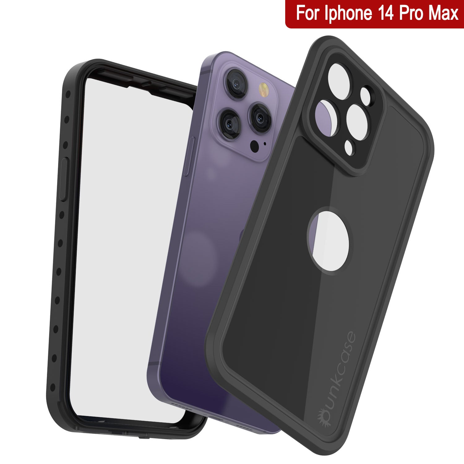 iPhone 14 Pro Max Waterproof IP68 Case, Punkcase [Black] [StudStar Series] [Slim Fit]