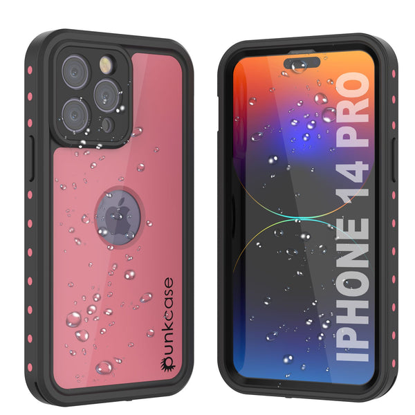iPhone 14 Pro Waterproof IP68 Case, Punkcase [Pink] [StudStar Series] [Slim Fit] [Dirtproof]