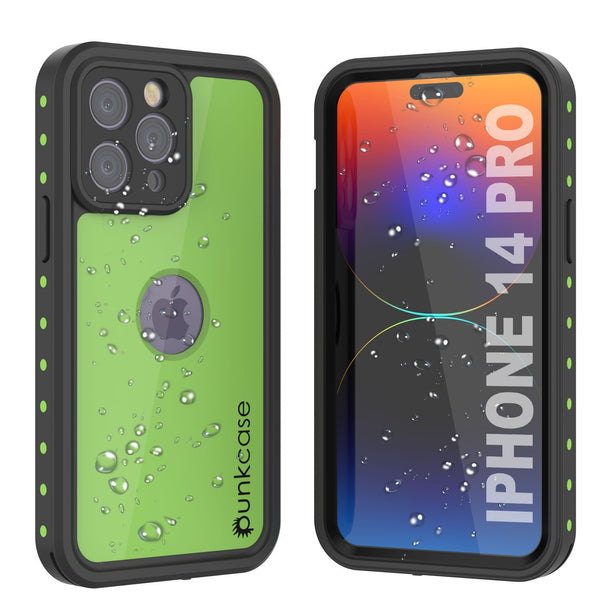 iPhone 14 Pro Waterproof IP68 Case, Punkcase [Light green] [StudStar Series] [Slim Fit] [Dirtproof]