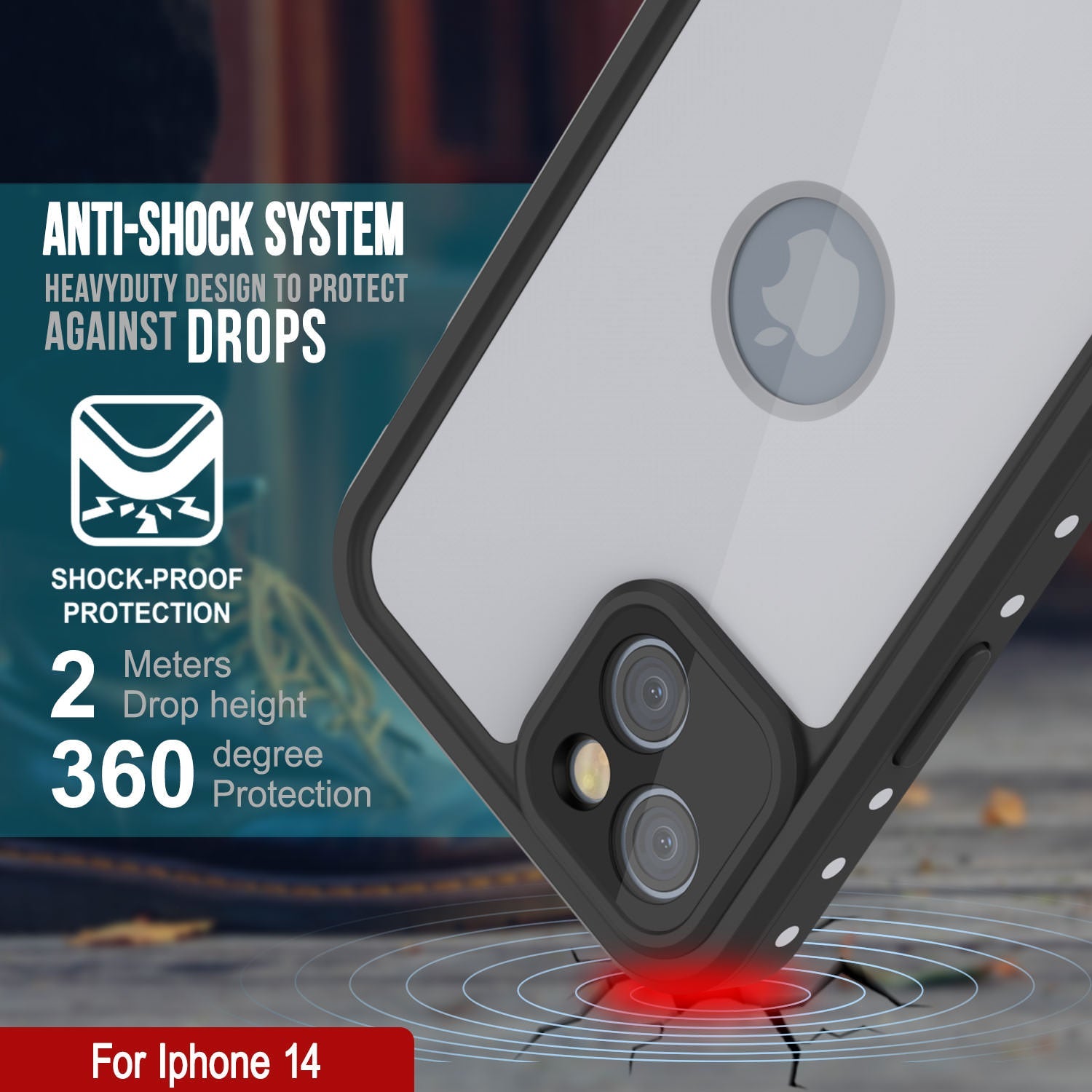 iPhone 14 Waterproof IP68 Case, Punkcase [White] [StudStar Series] [Slim Fit] [Dirtproof]