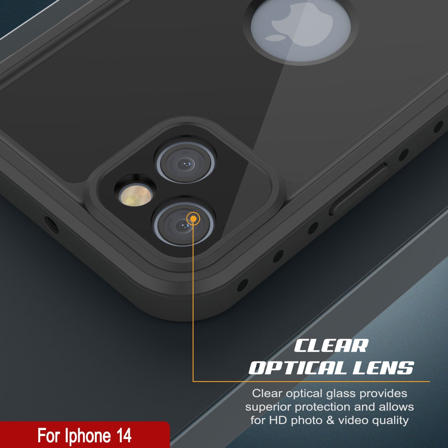 iPhone 14 Waterproof IP68 Case, Punkcase [Black] [StudStar Series] [Slim Fit]