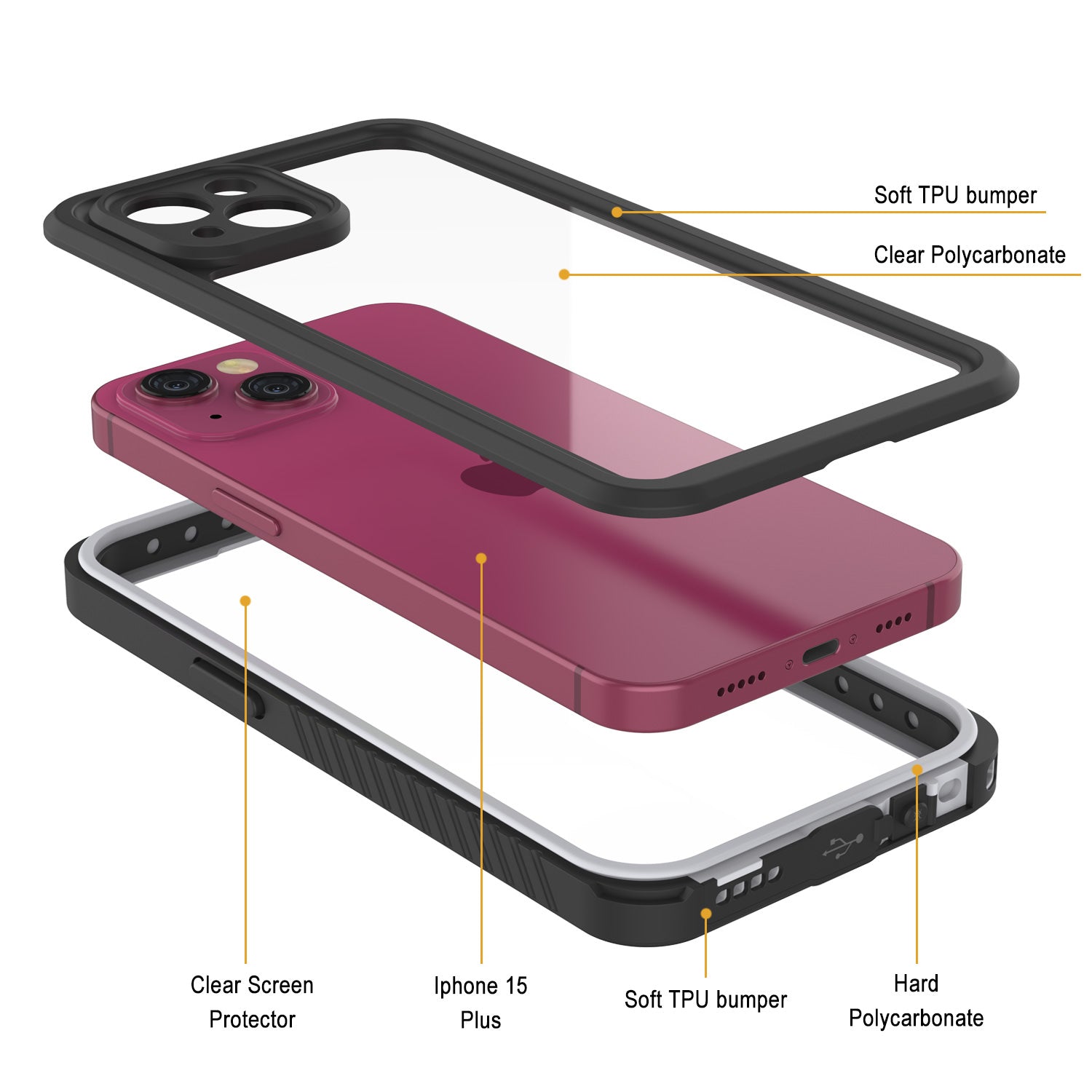 Punkcase iPhone 12 Mini Waterproof Case [Aqua Series] Armor Cover [Purple]